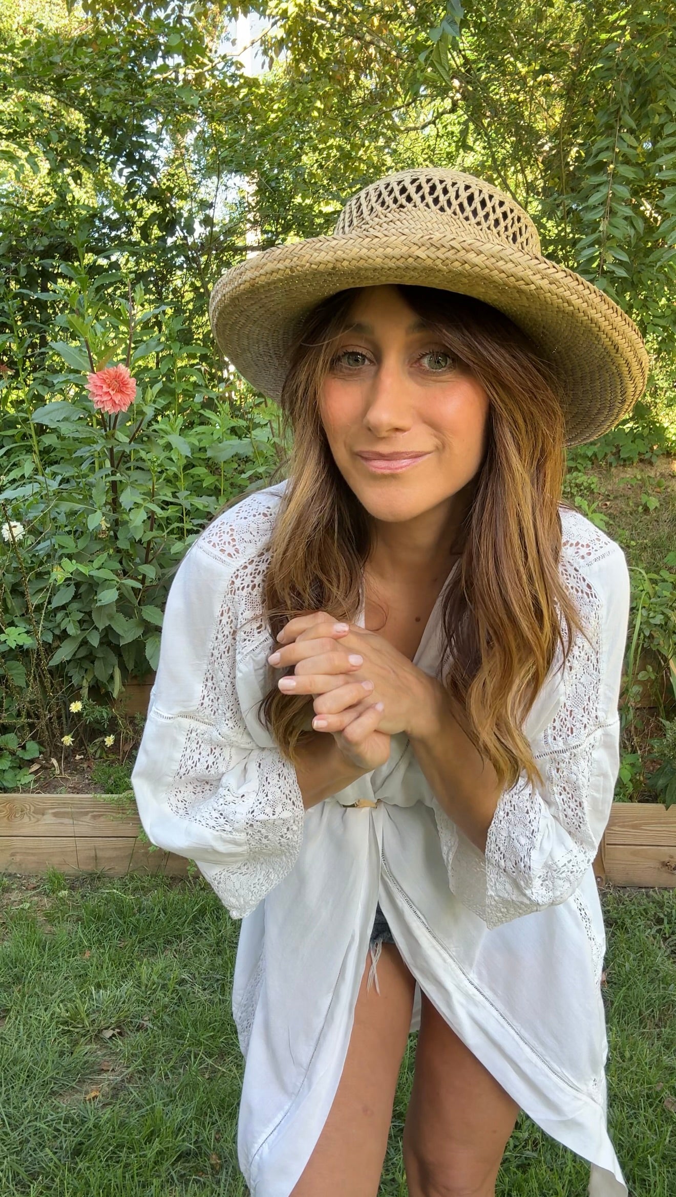 Wide Brim Vintage Ventilated Straw Hat