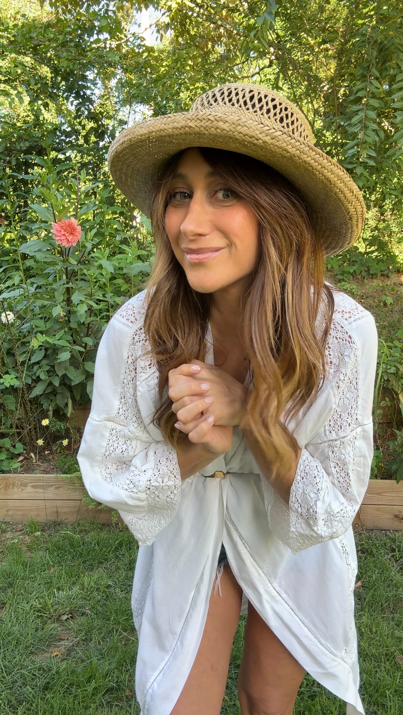 Wide Brim Vintage Ventilated Straw Hat