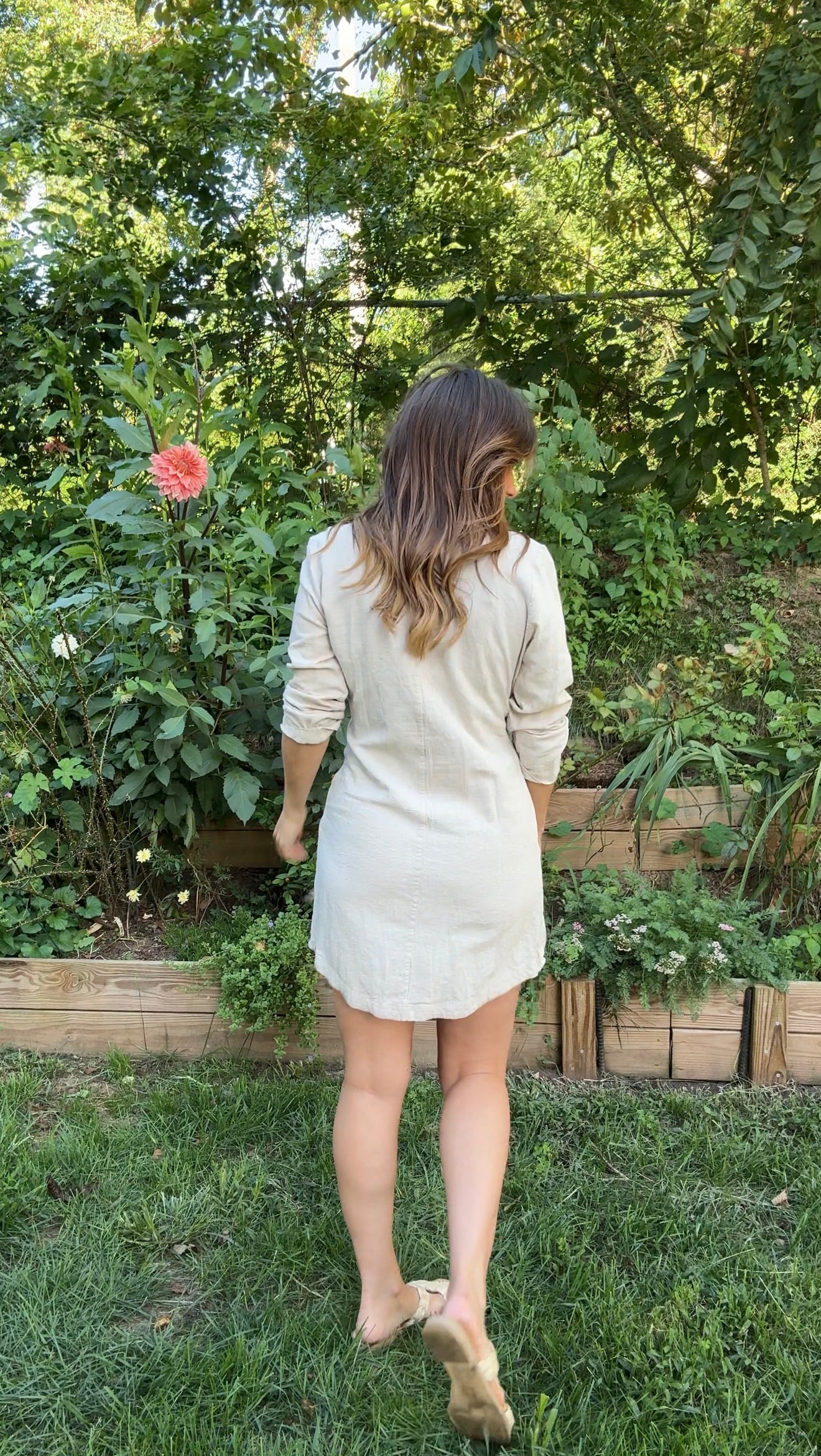 L’Academie Oat Linen-Blend Wrap Dress