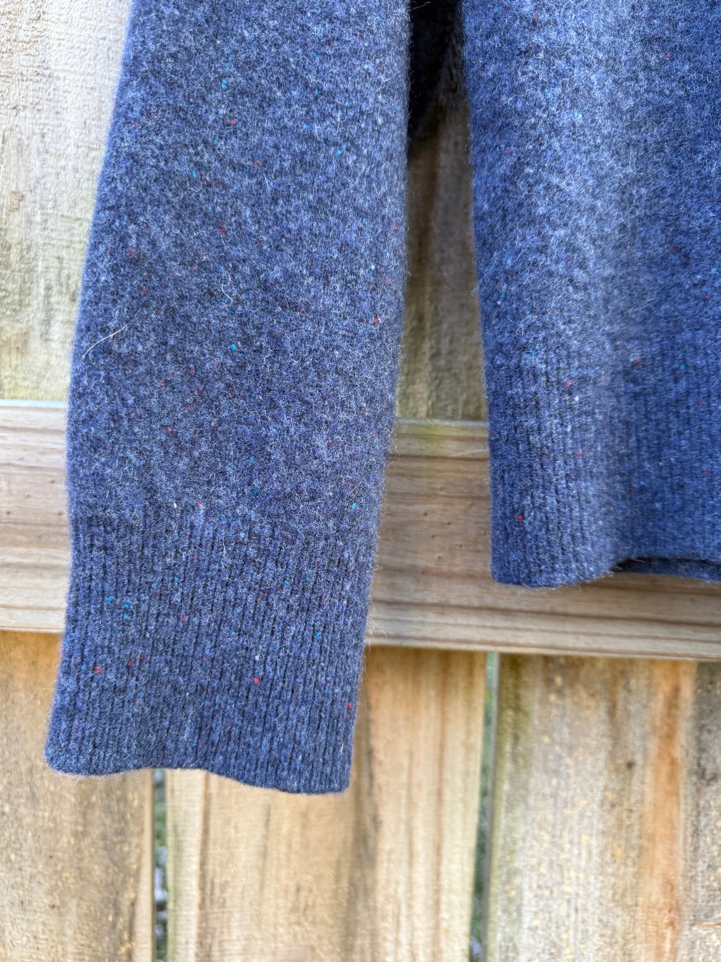 Vintage Orvis Blue Quarter-Zip Wool Blend Pullover Sweater