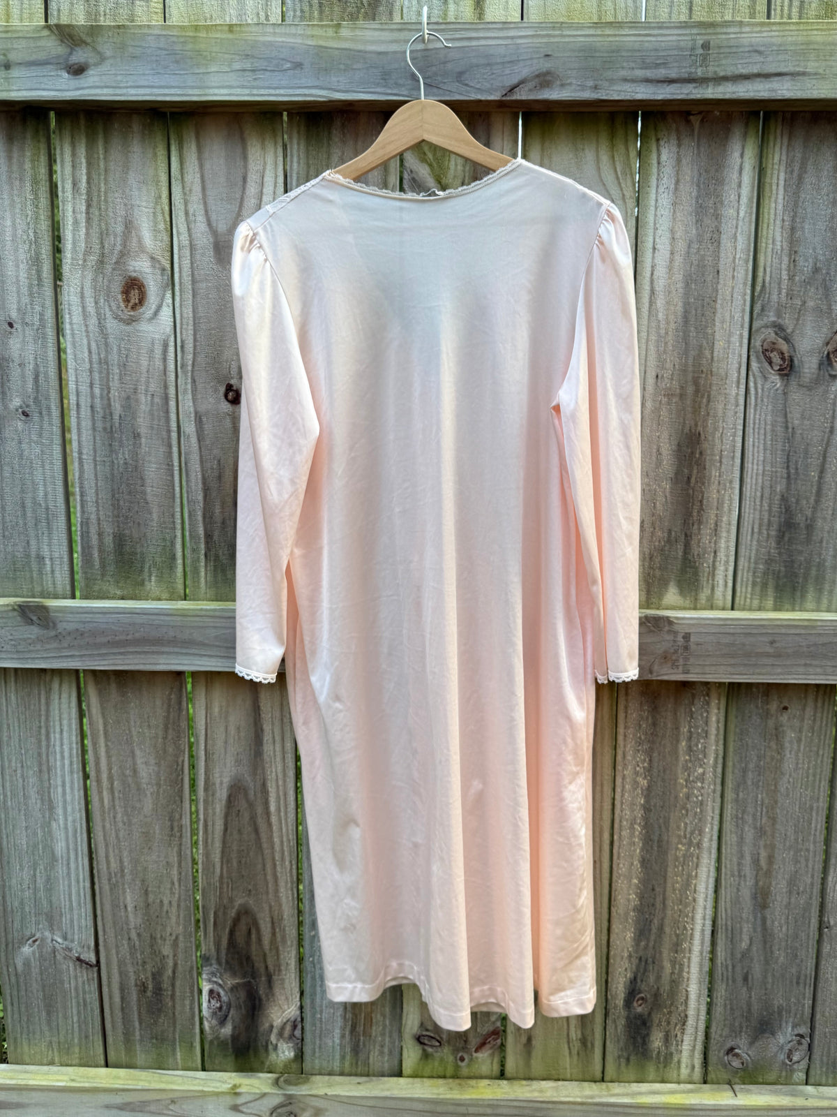 90s Blush Pink Lace Collar Vintage Nightgown