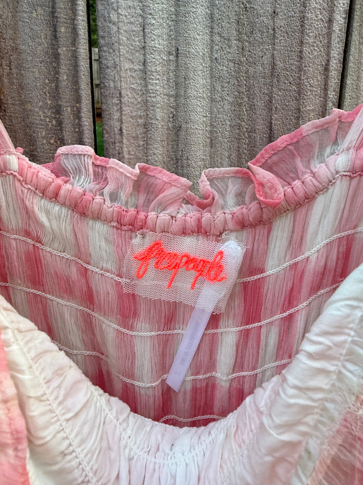 Free People Pink Gingham Smocked Maxi Dress