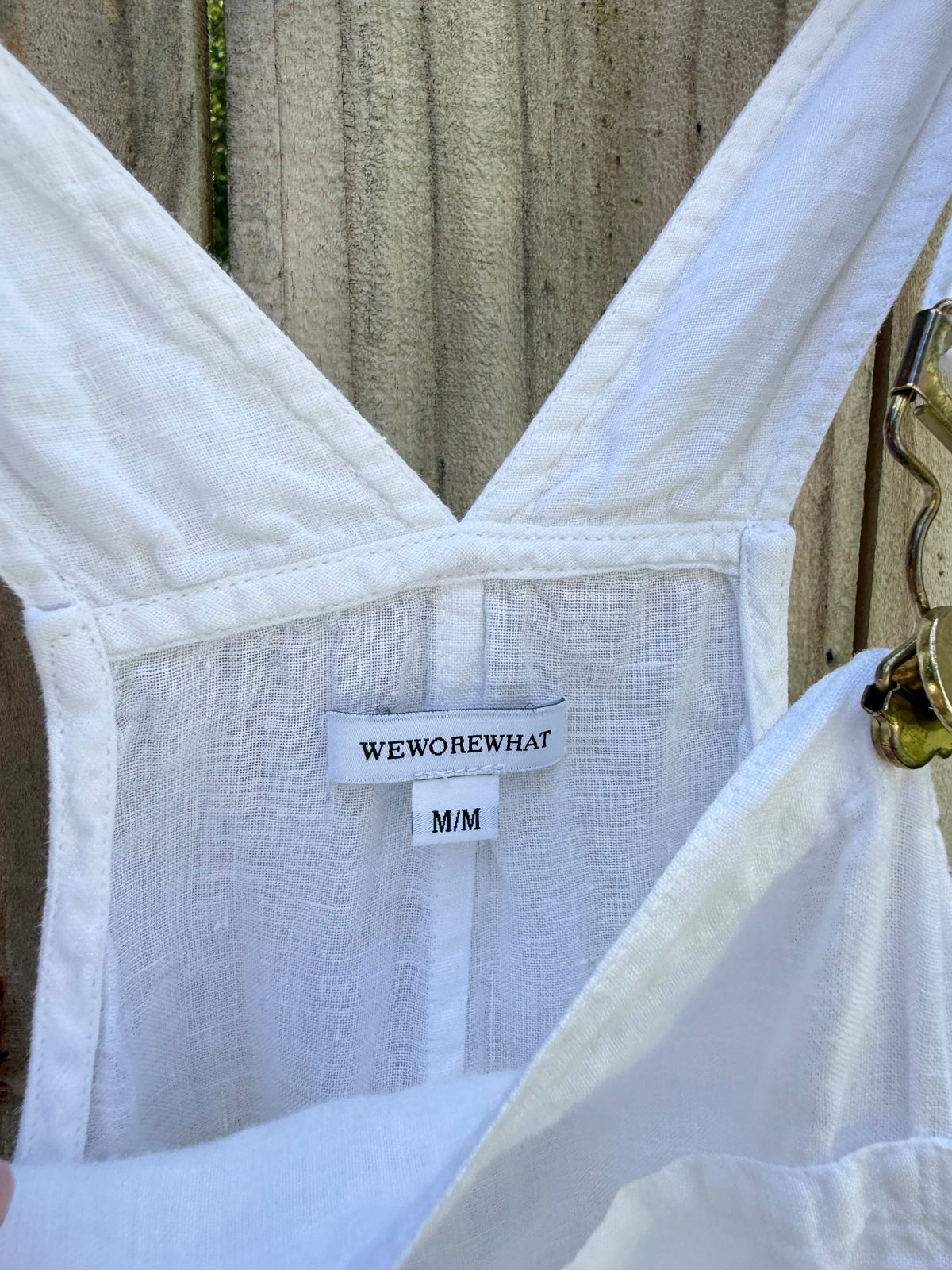 WeWoreWhat White Linen Overalls M