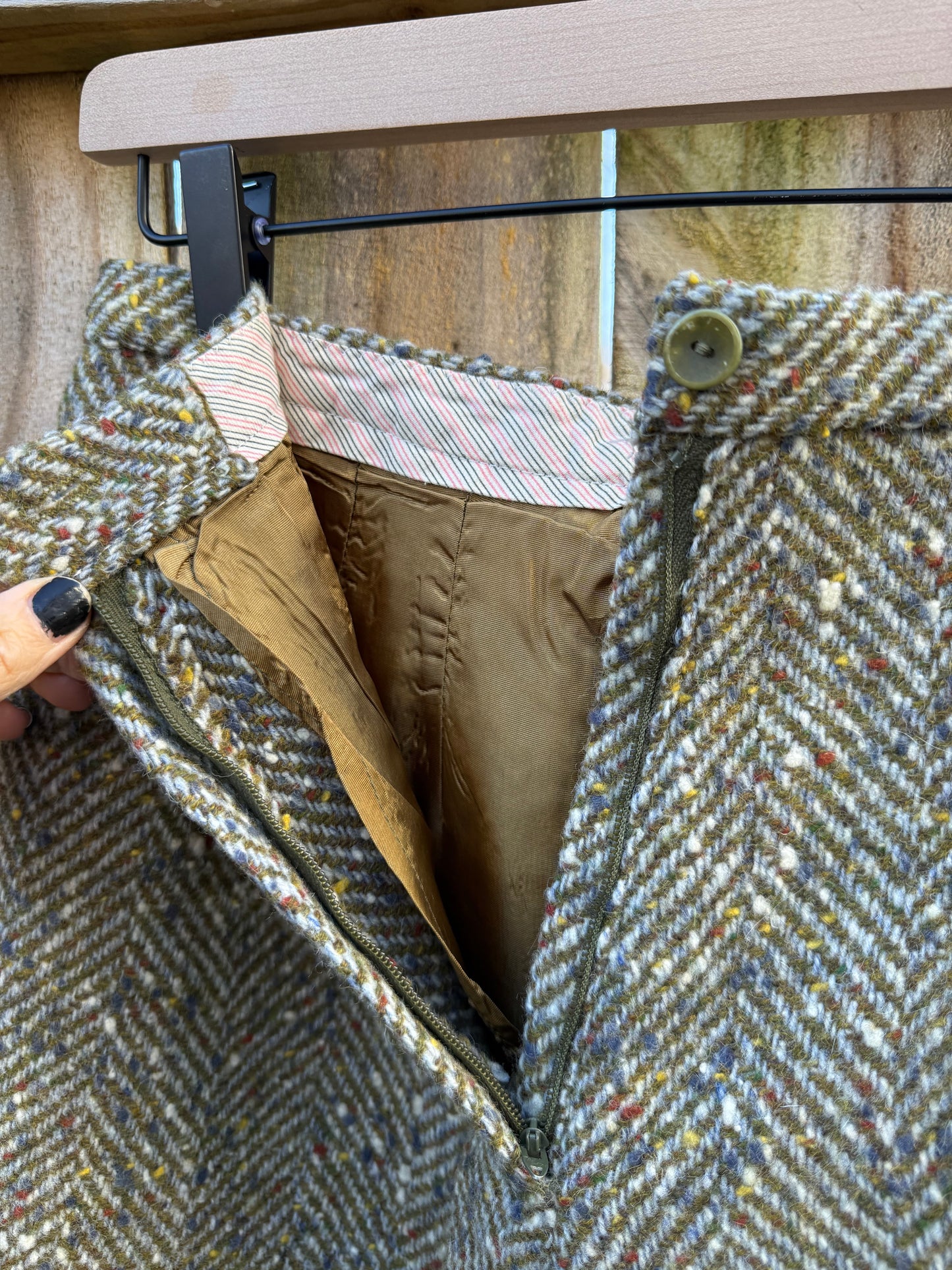 Vintage Seaton Hall Tweed Mini Skirt