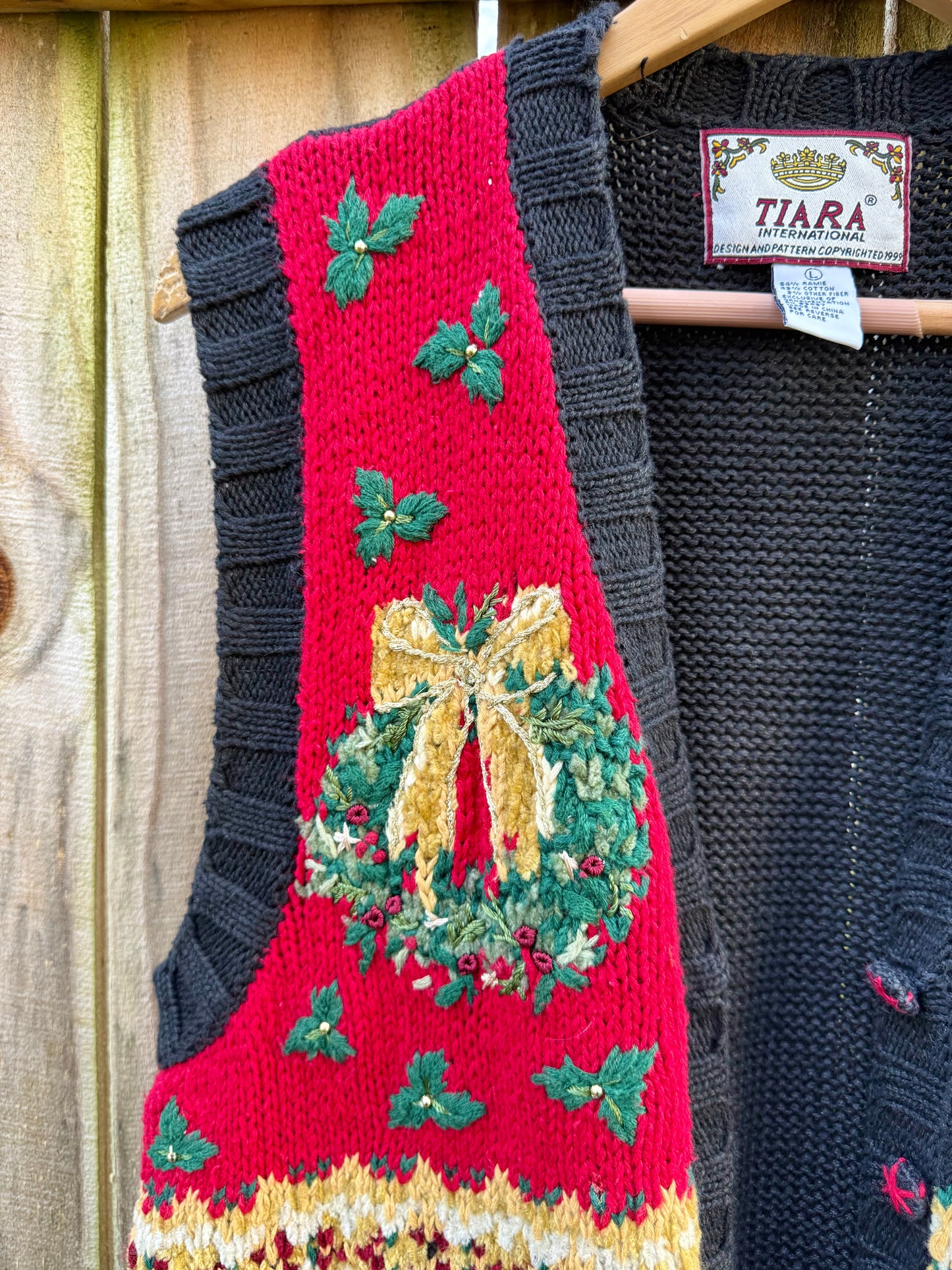 Vintage Tiara International Holiday Knit Vest Christmas Sweater