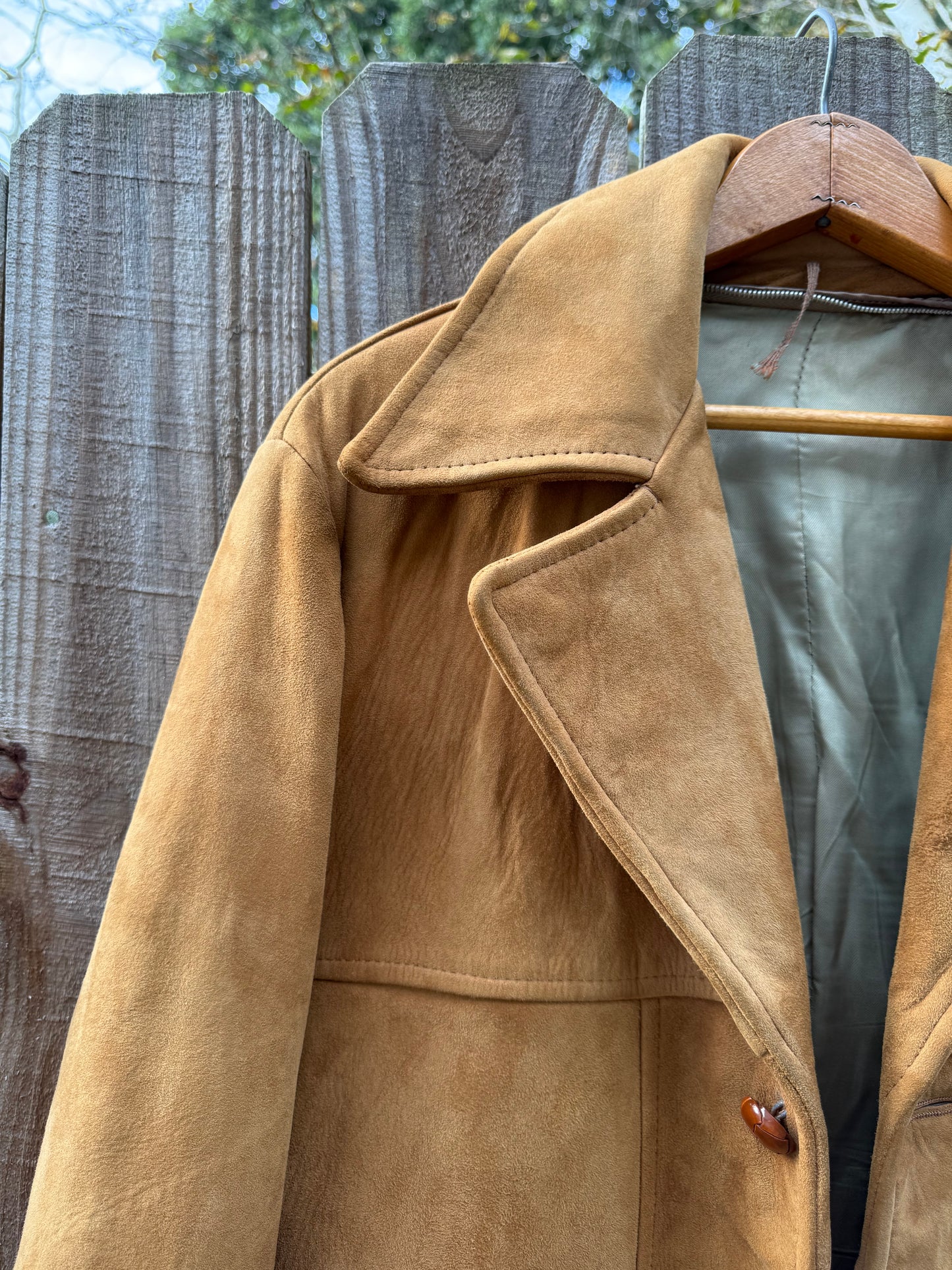 70s Camel Suede Jacket — Boho Western Festival / Vintage Menswear Coat