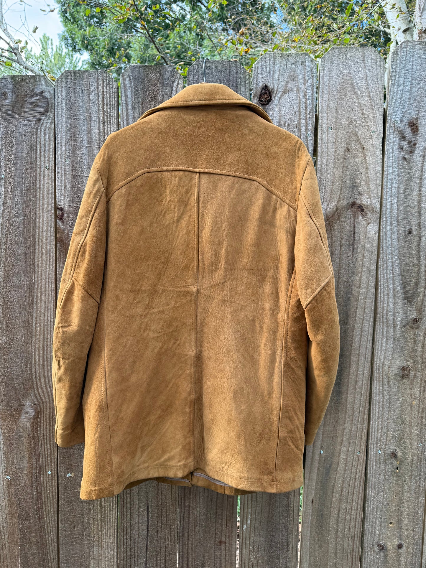 70s Camel Suede Jacket — Boho Western Festival / Vintage Menswear Coat