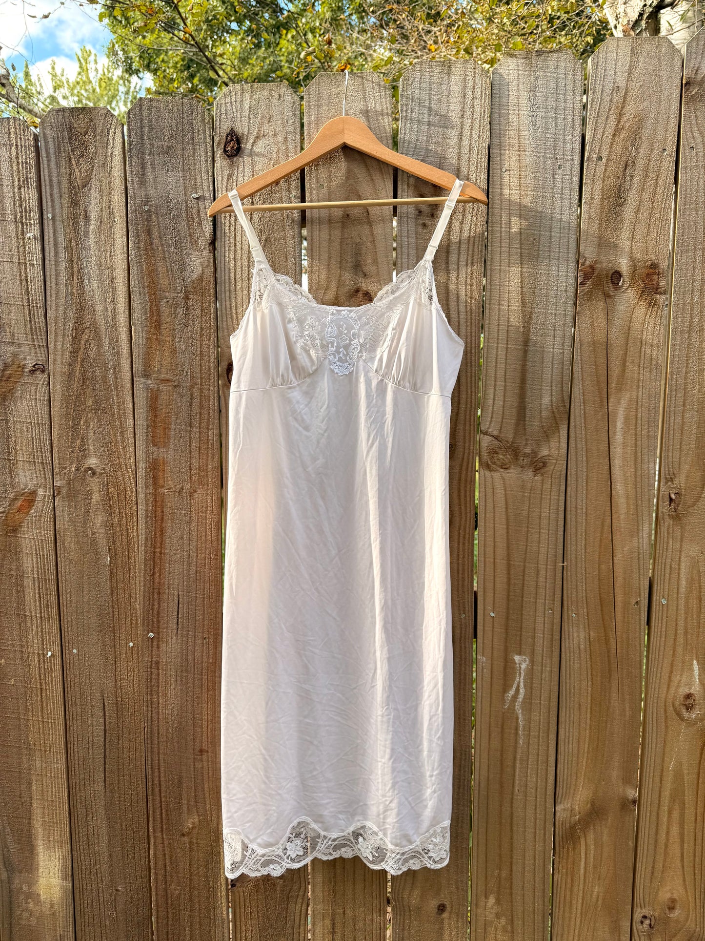 Vintage Ivory Lace Slip Dress