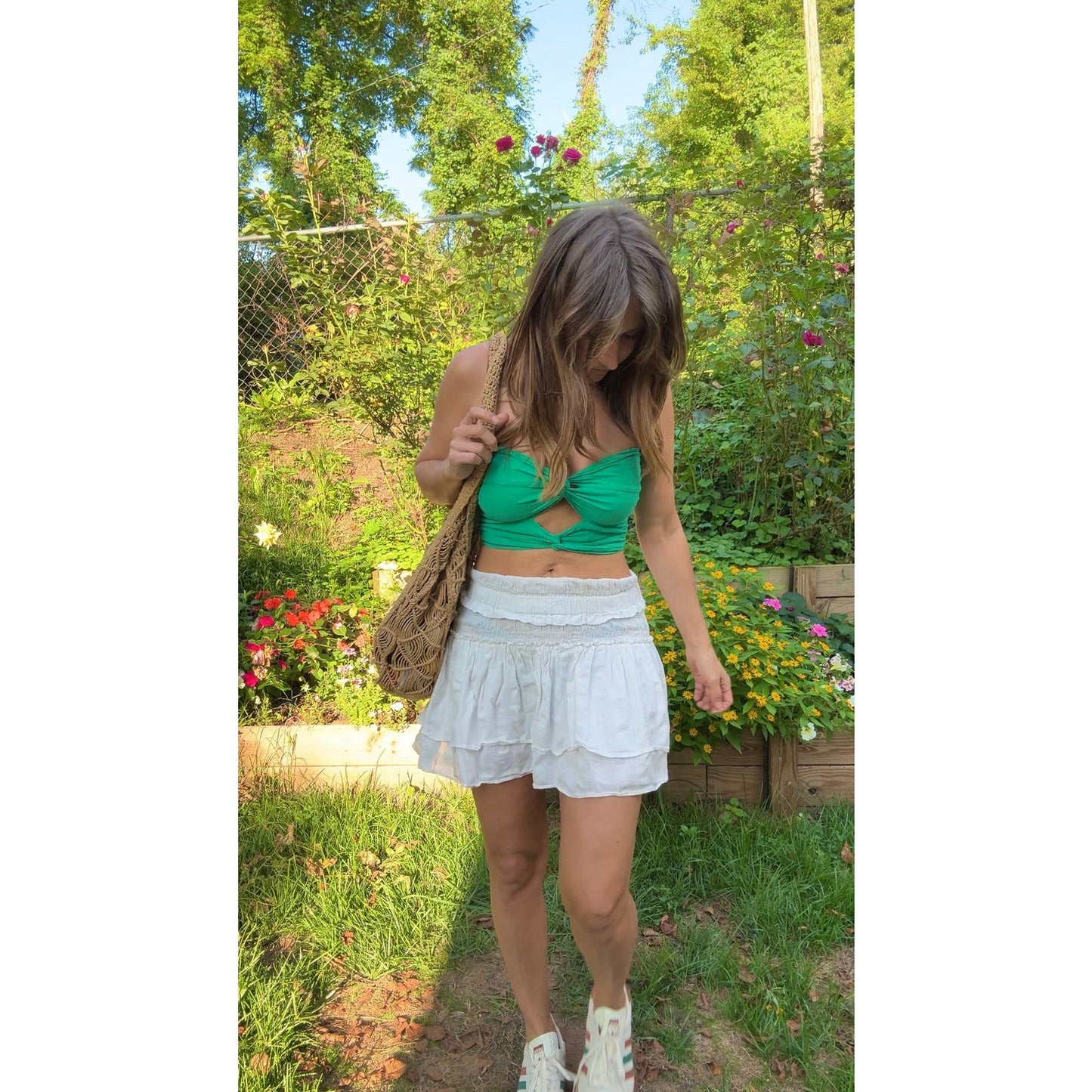 Twist Front Cutout Tube Top – Green