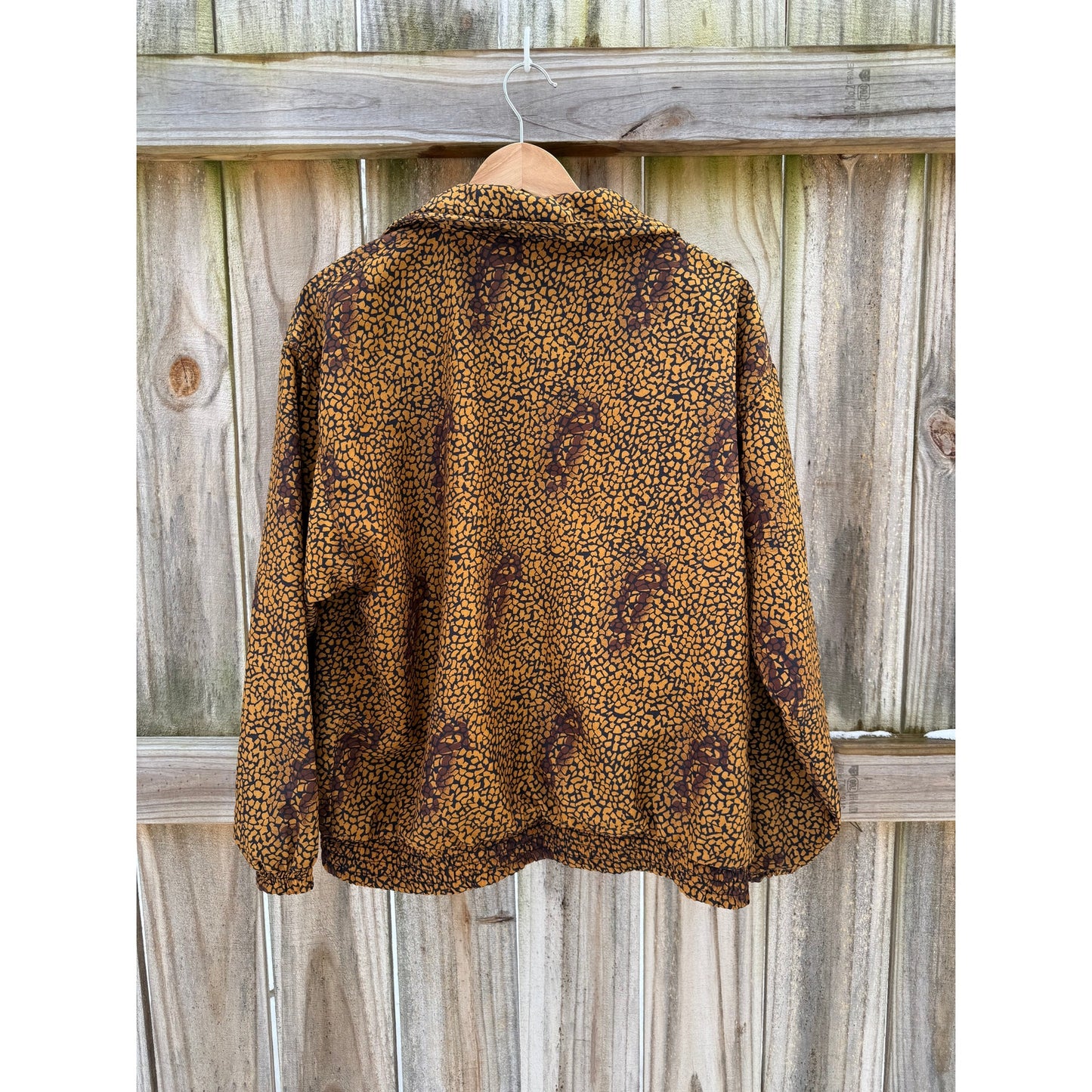 Vintage Abstract Animal Print Windbreaker Jacket