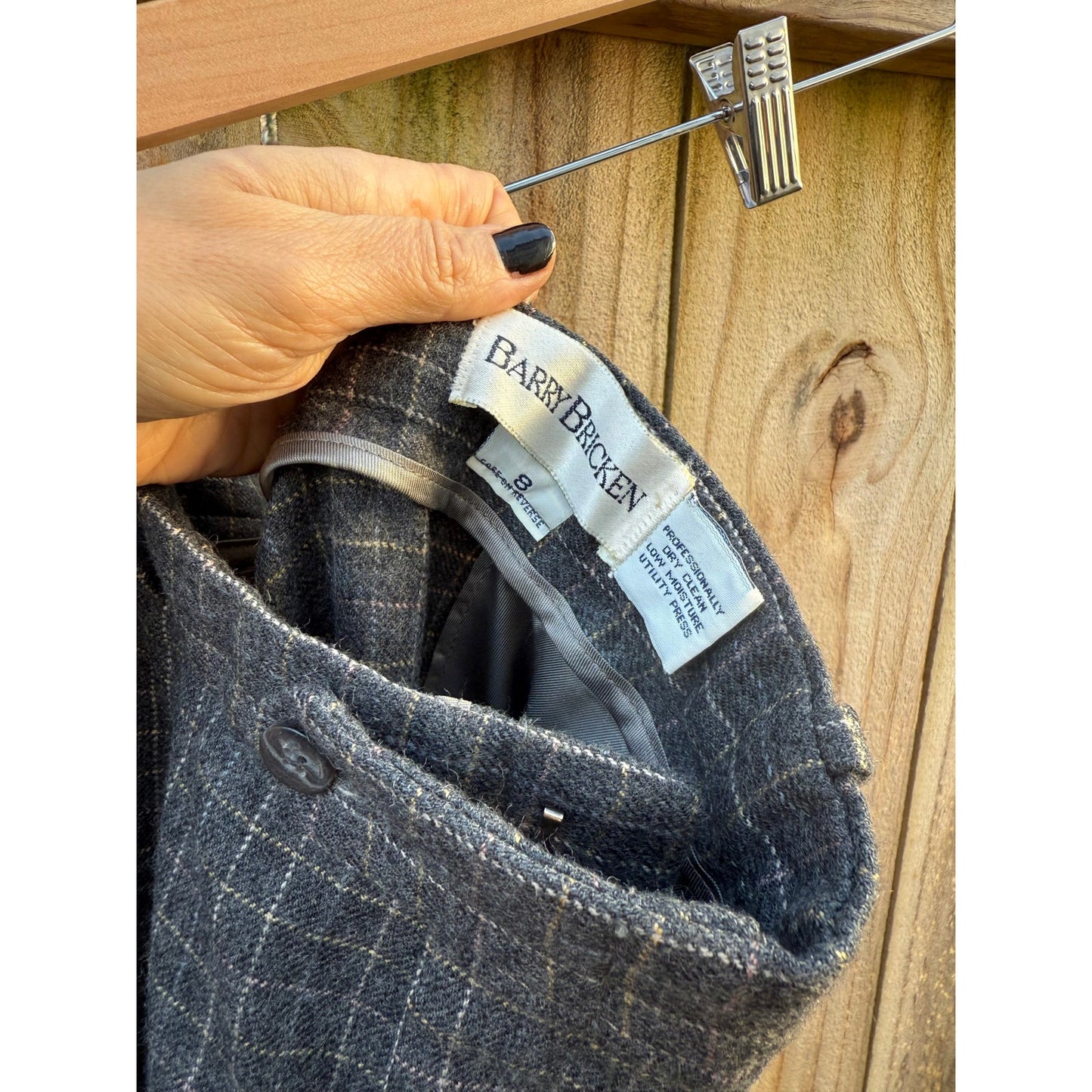 Vintage Gray Wool Plaid Trousers