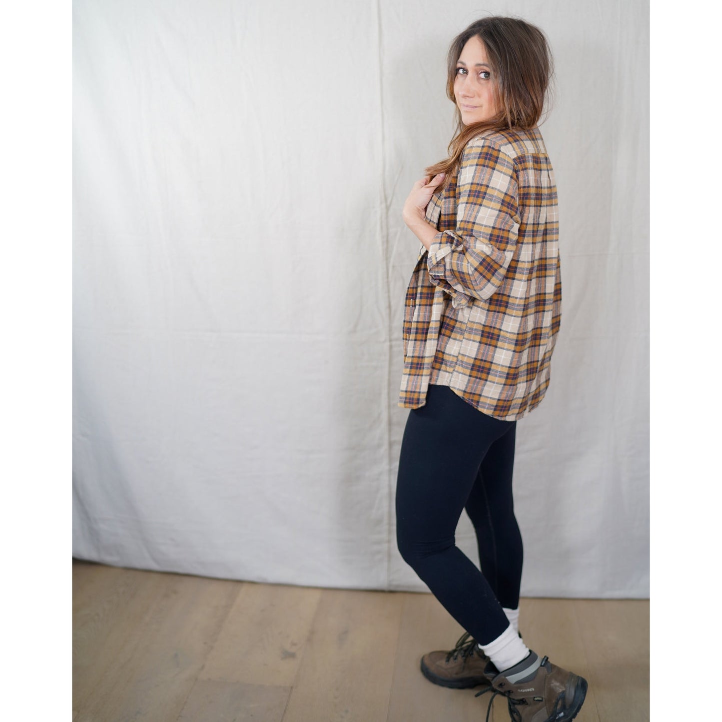 Eddie Bauer Plaid Flannel Shirt – Camel / Rust