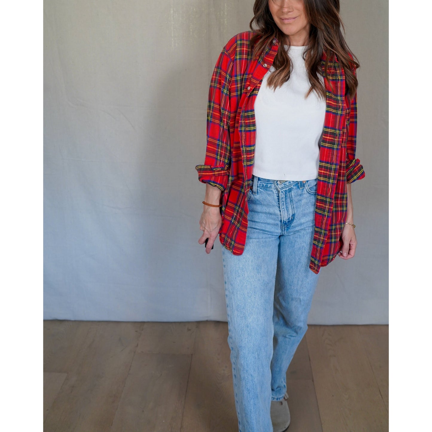 Vintage L.L. Bean Red Tartan Flannel / Made in USA / Classic Plaid Shirt