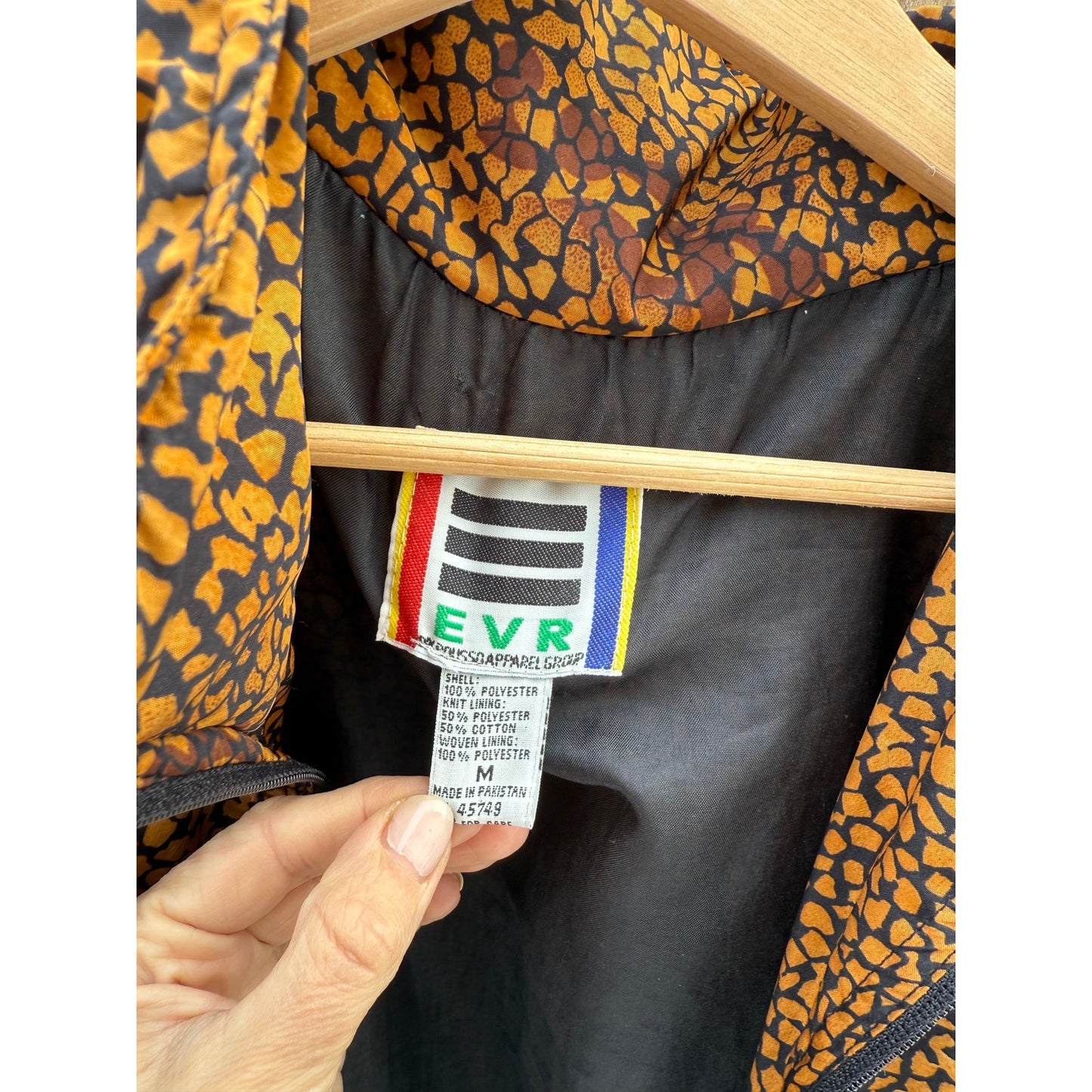 Vintage Abstract Animal Print Windbreaker Jacket