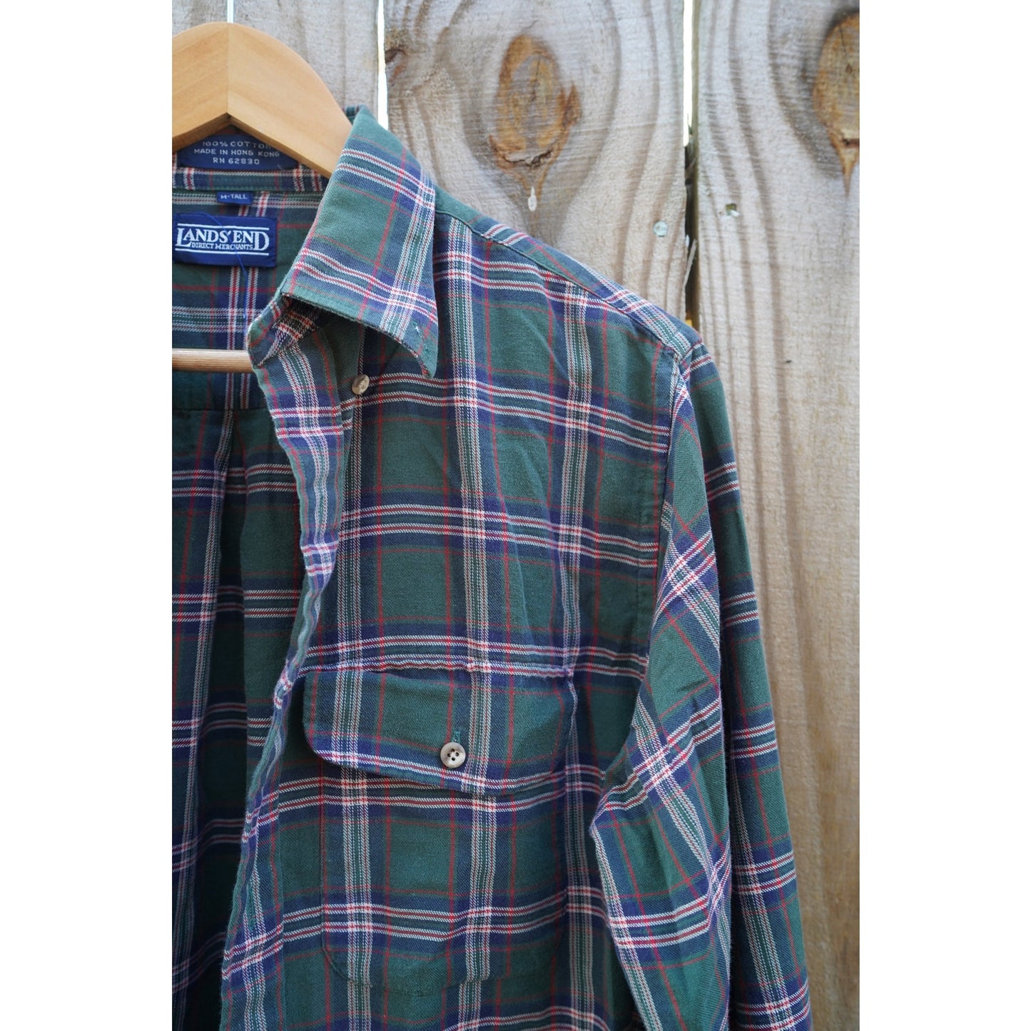 Lands’ End Plaid Cotton Button Down
