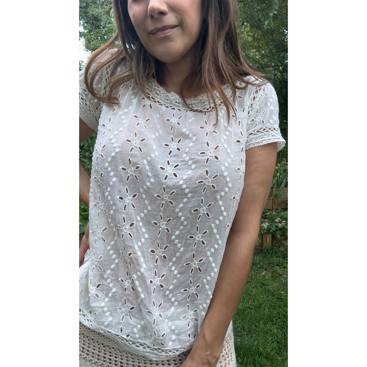 Embroidered Eyelet Lace Top – Joie