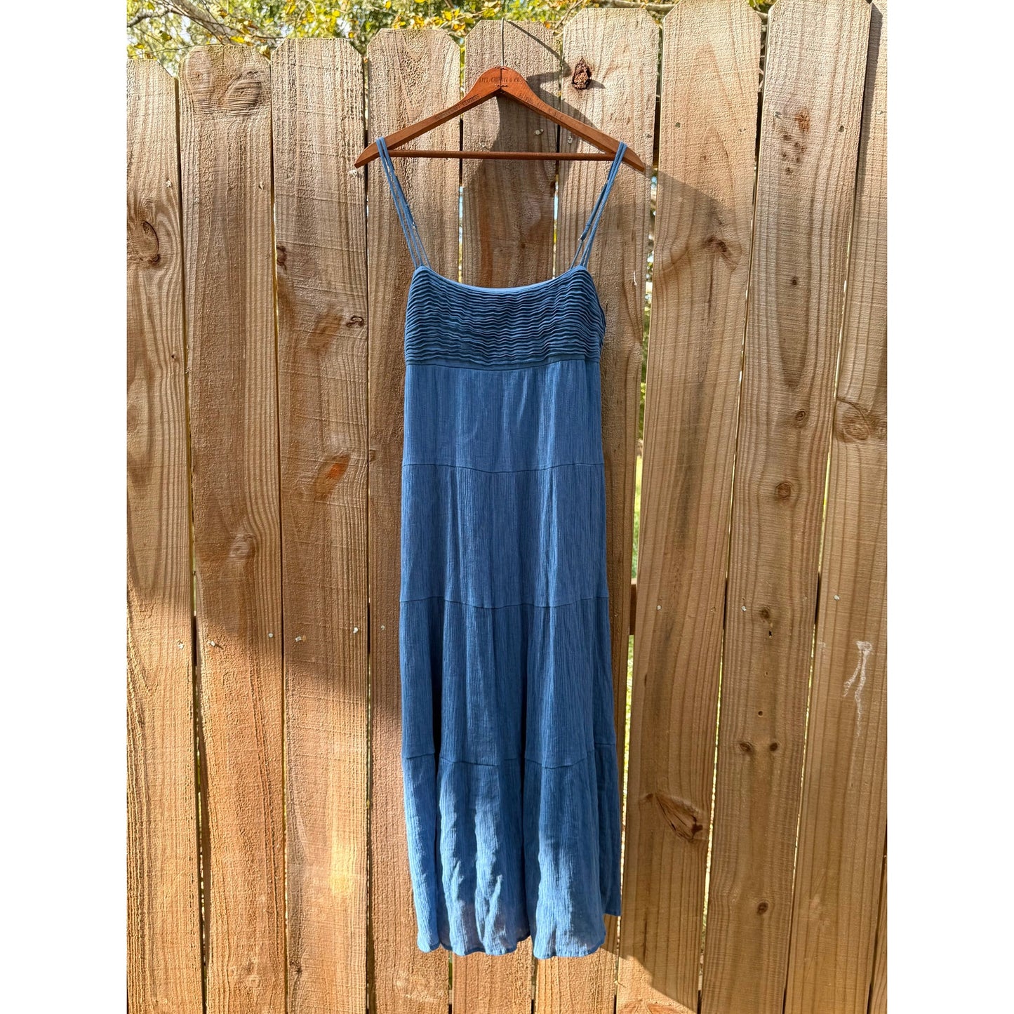 Strappy Shirred Maxi Dress – Deep Sky Blue
