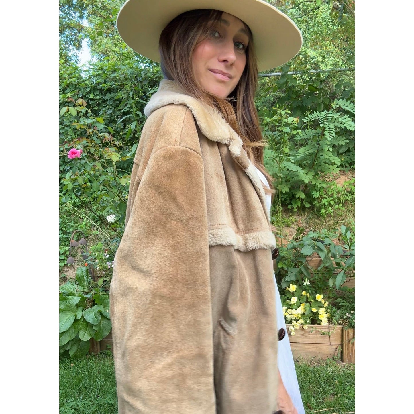 Vintage Shearling Pioneer Wear Coat — Suede &amp; Sherpa (Made in Korea, Albuquerque Label)