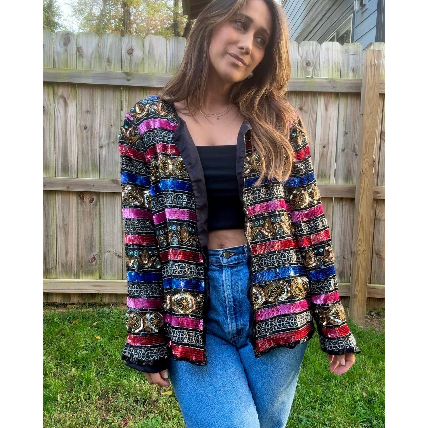 Vintage Silk Beaded Couture Jacket (80s/90s Runway Energy)