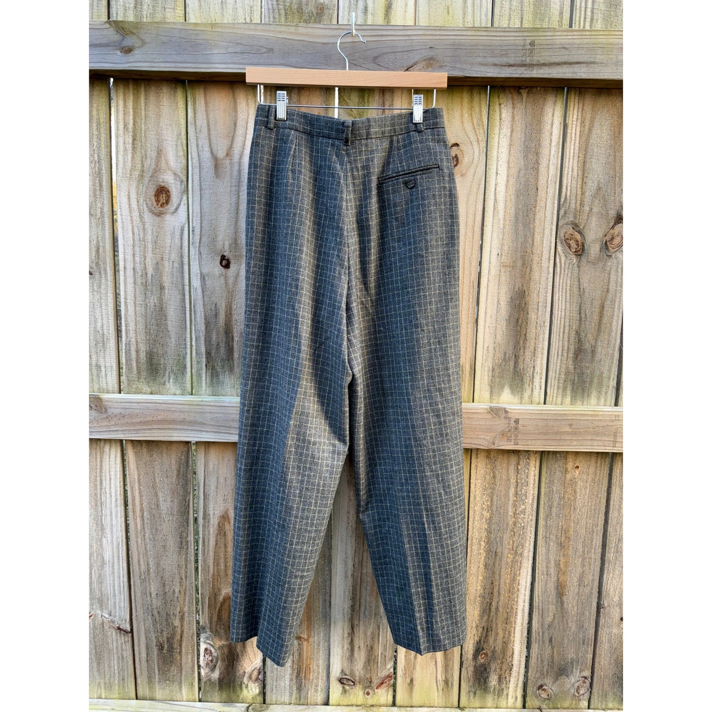 Vintage Gray Wool Plaid Trousers