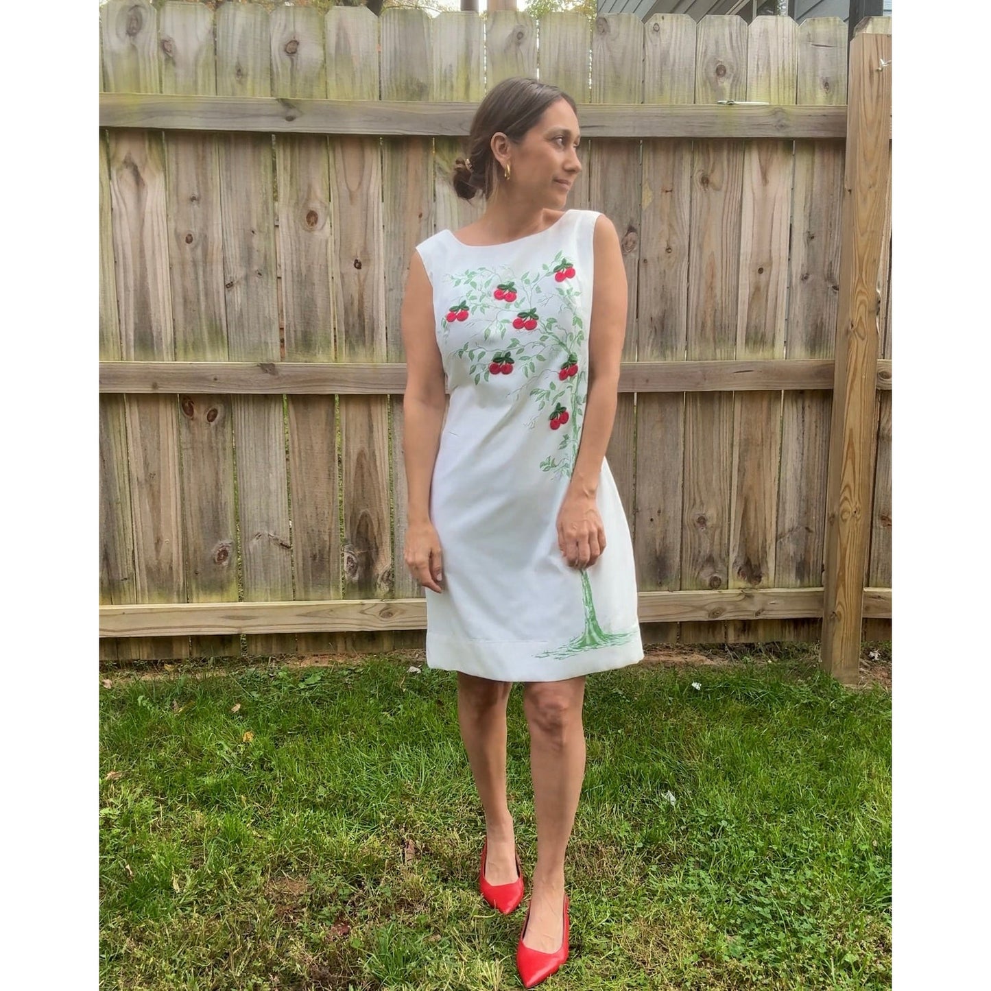 Reworked Vintage Cherry Embroidered Dress — Romantic Italian Summer