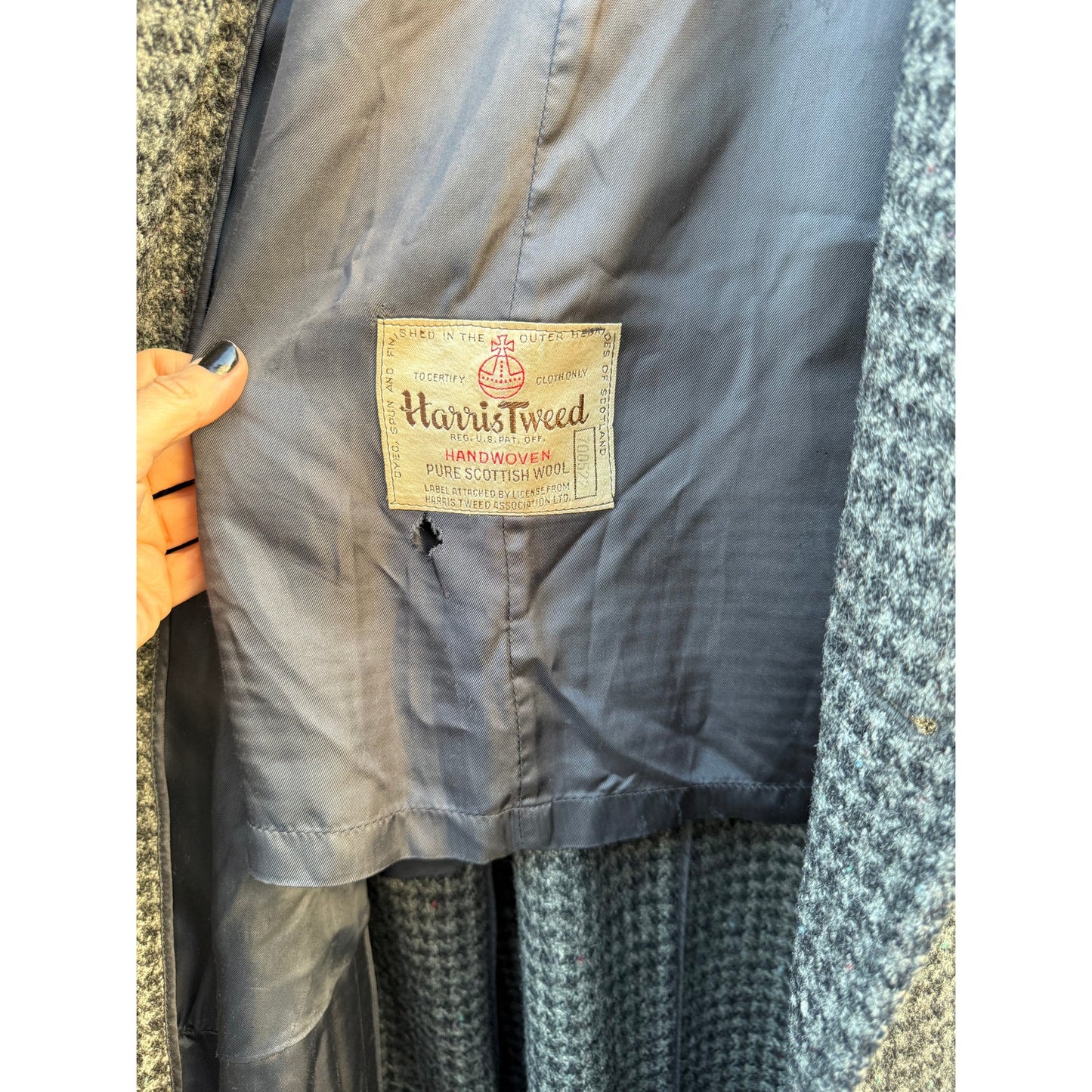 Vintage Harris Tweed Longline Wool Coat