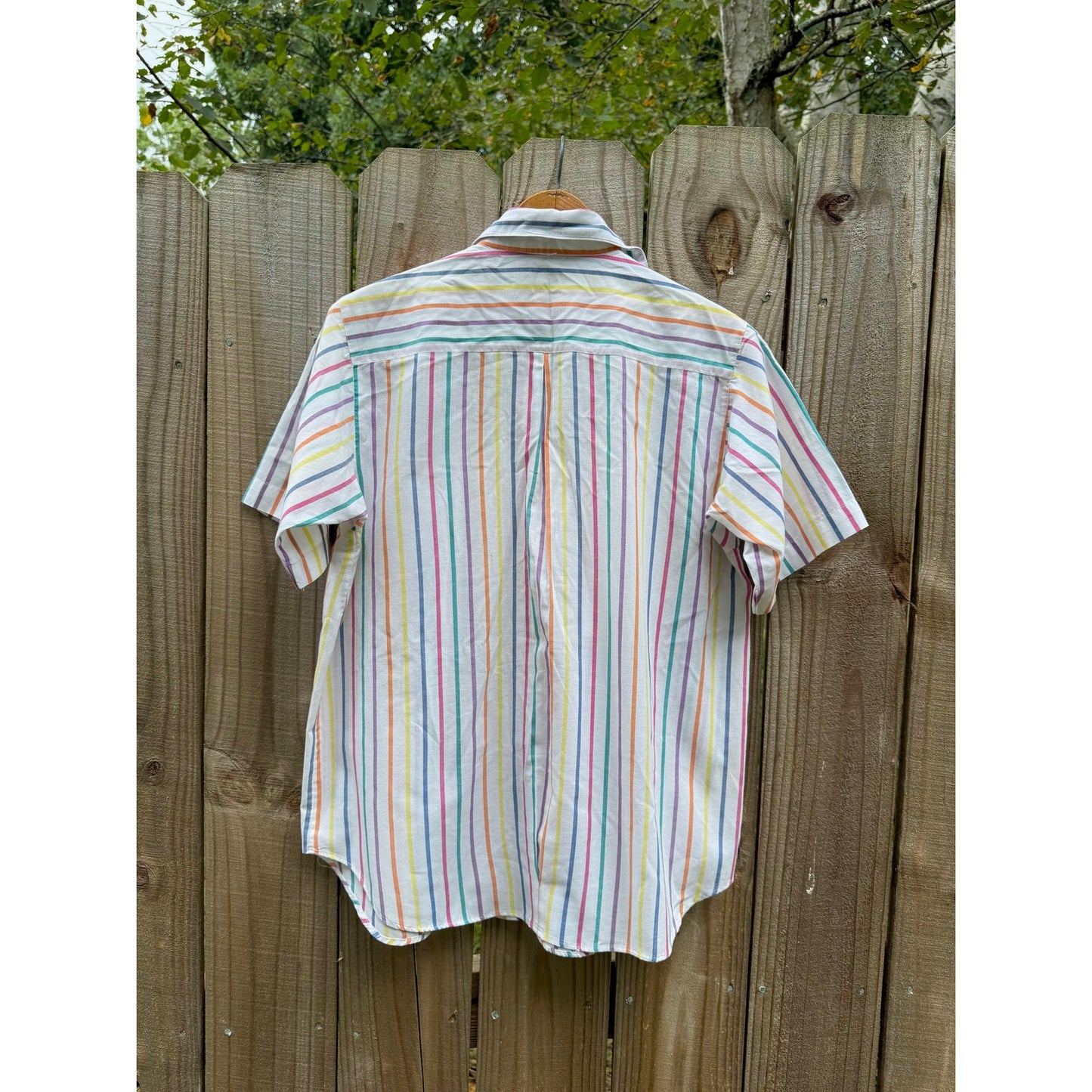 90’s Rainbow Stripe Button Down (Vintage Cotton)