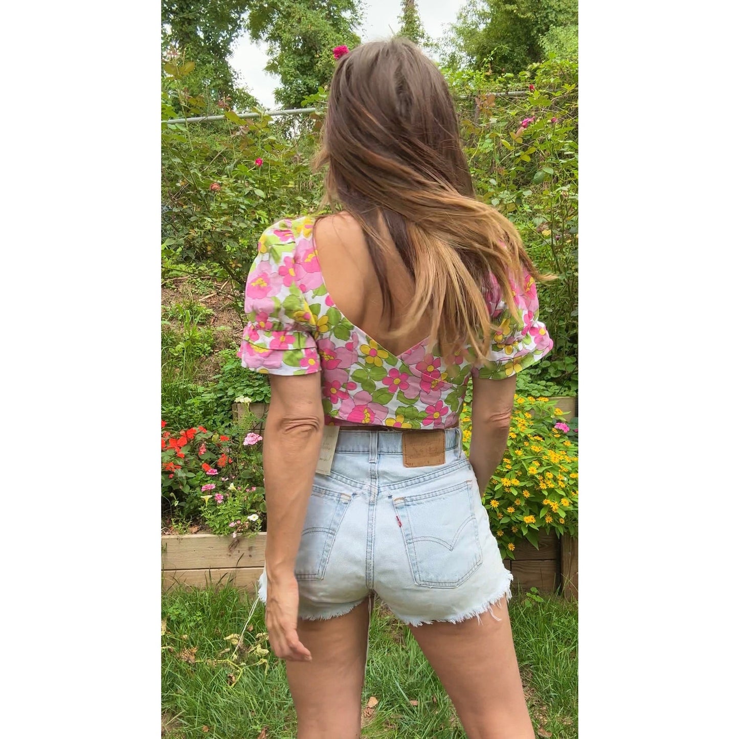 Floral Puff Sleeve Tie-Front Top – Show Me Your Mumu