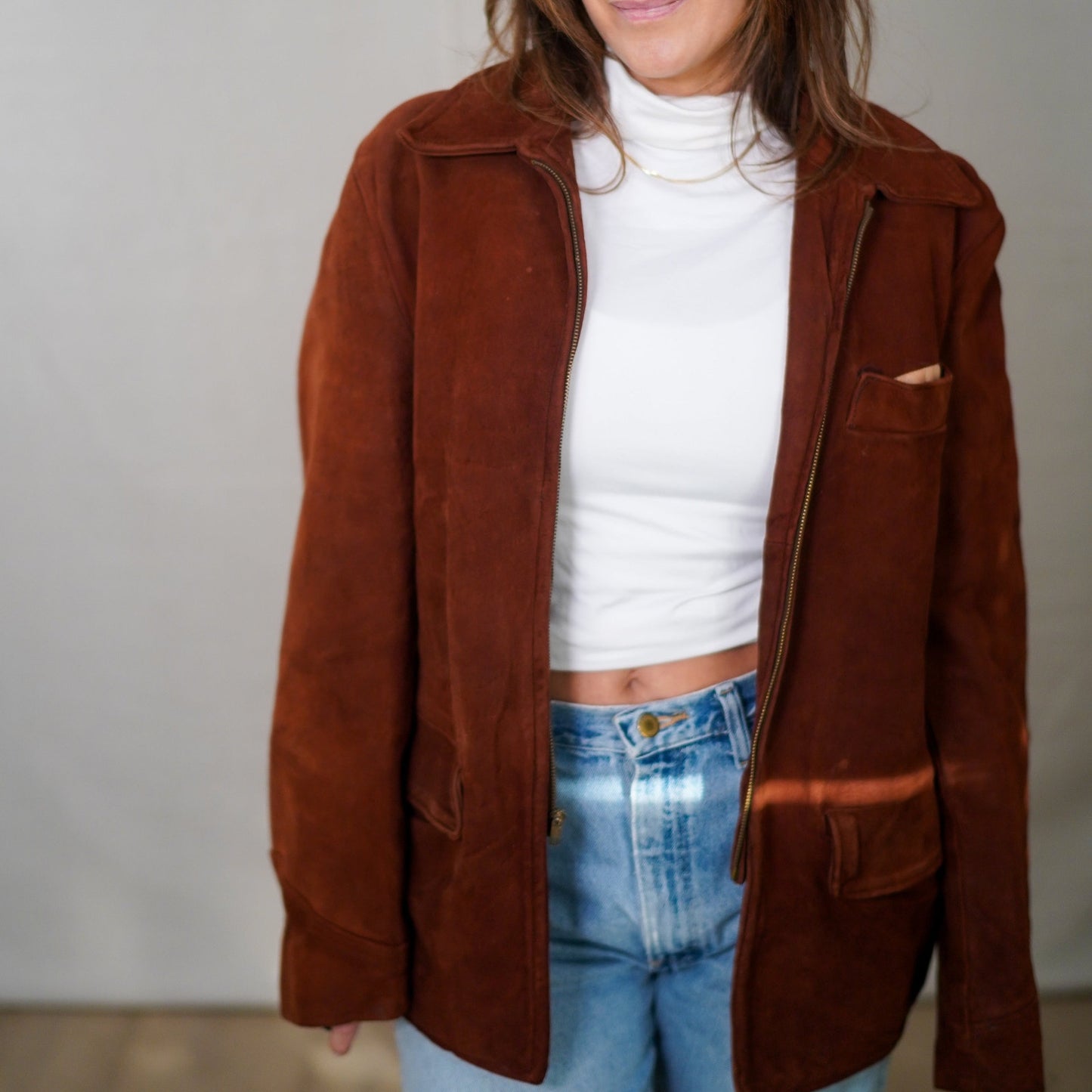 Vintage Golden Fleece Tobacco Suede Jacket