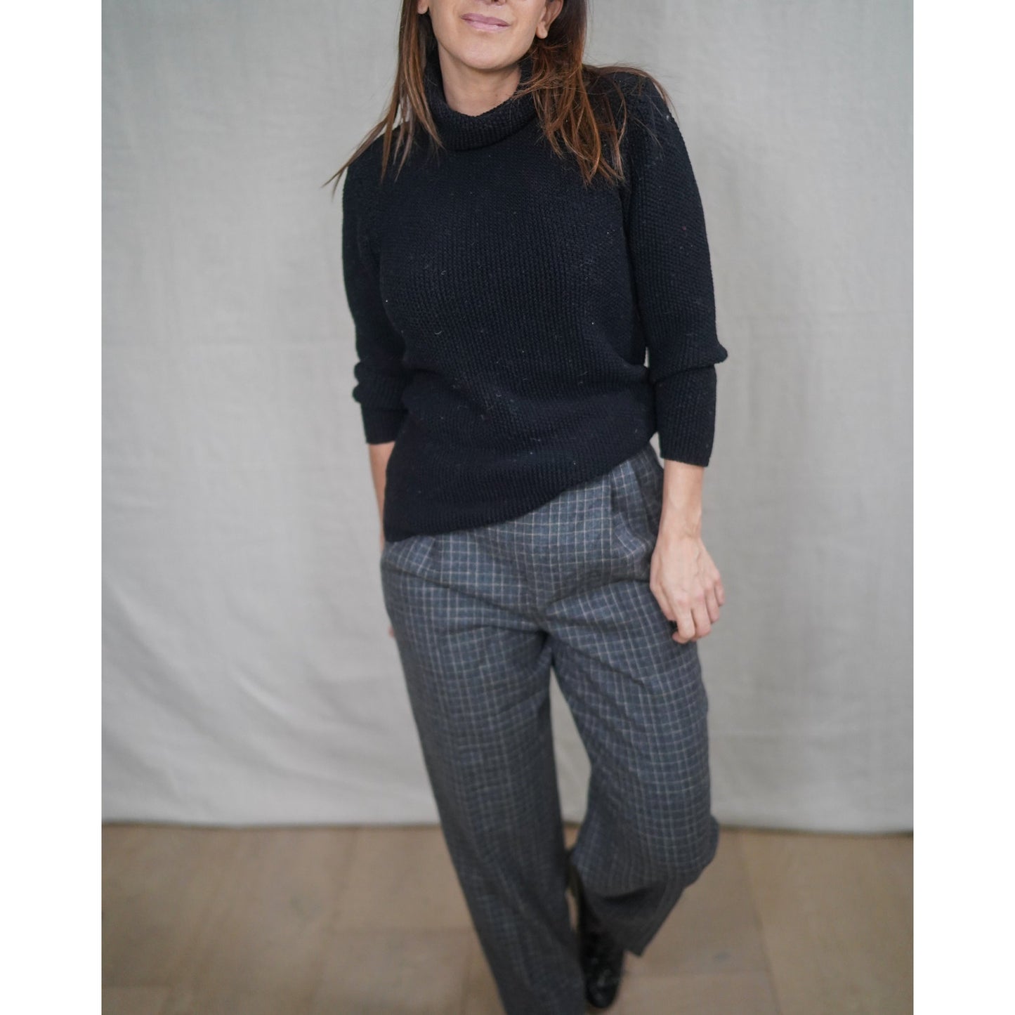 Vintage Italian Black Knit Turtleneck