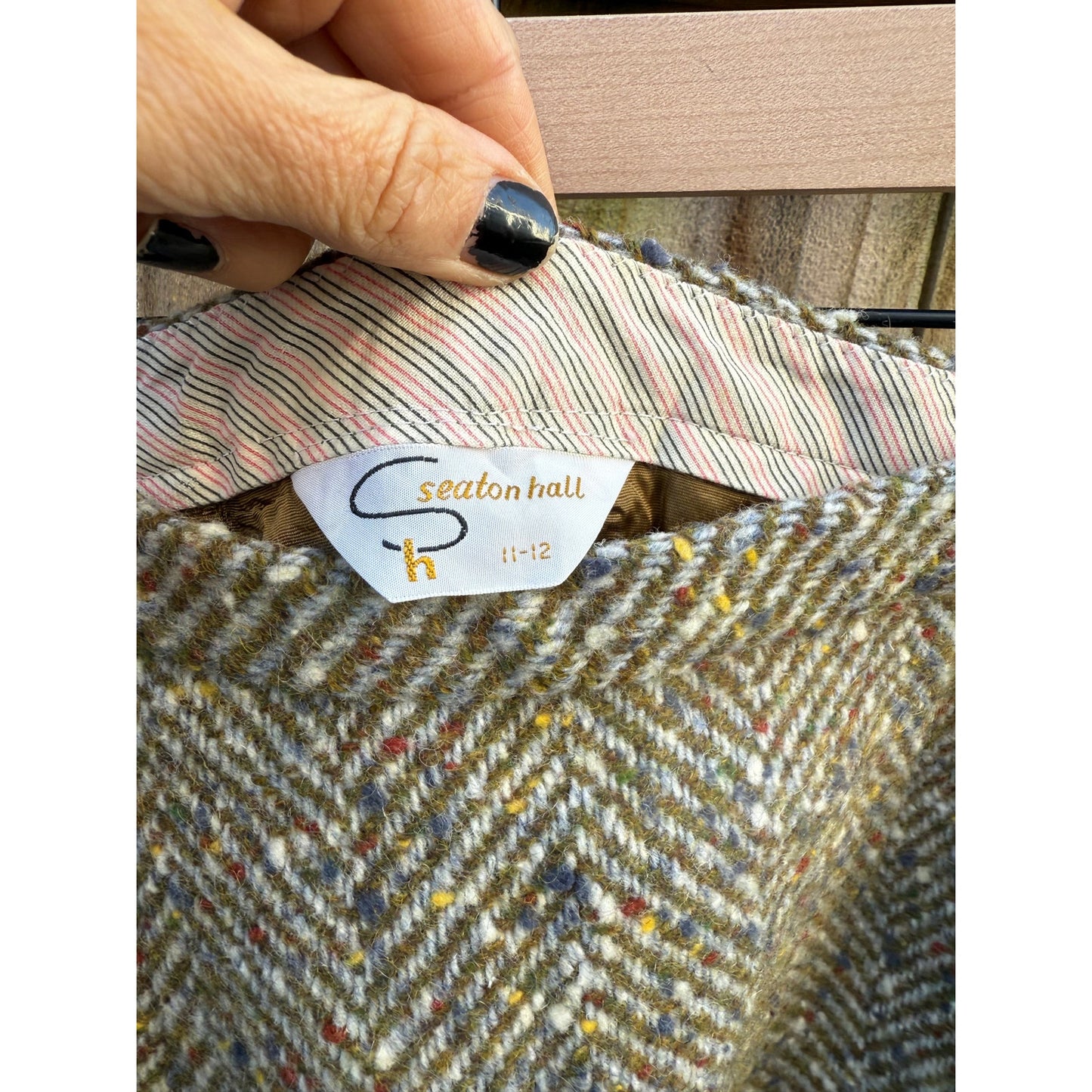 Vintage Seaton Hall Tweed Mini Skirt