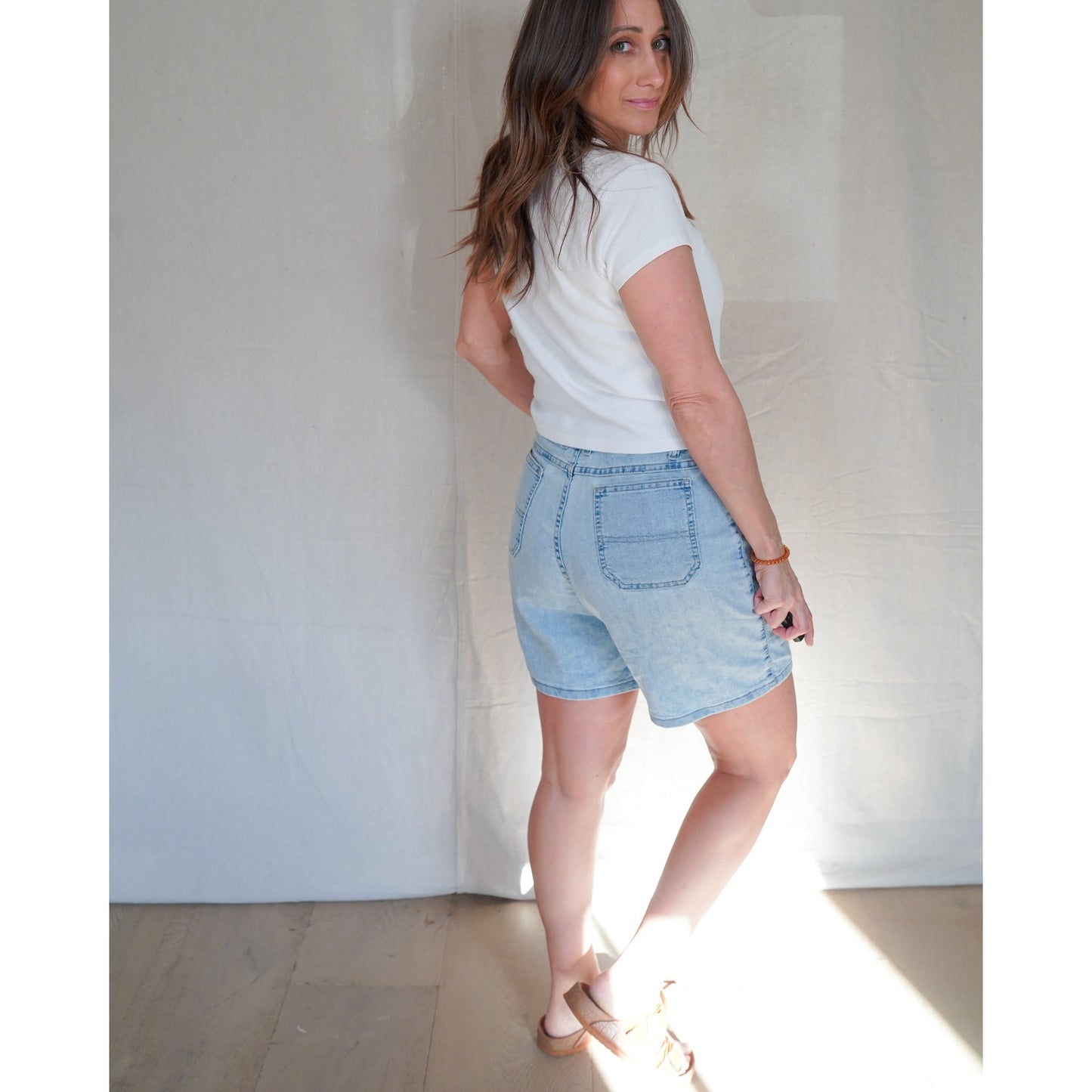 Lee High-Waist Elastic Back Denim Shorts