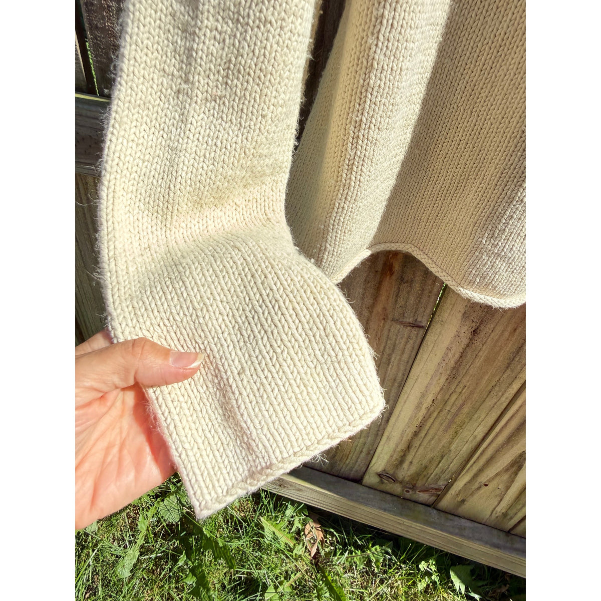 Minimalist Rolled Hem Cream Knit Sweater | Scandinavian Style