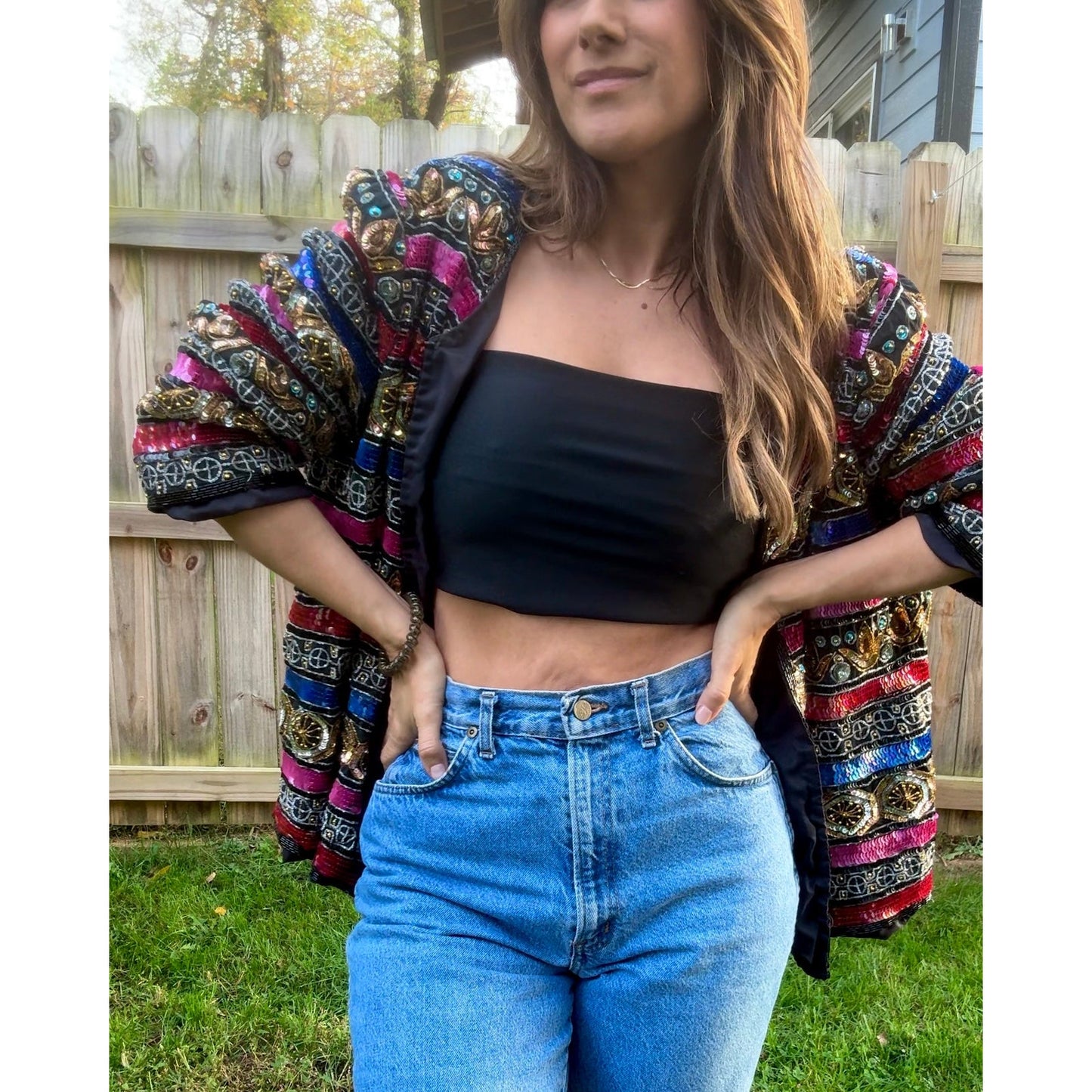 Vintage Silk Beaded Couture Jacket (80s/90s Runway Energy)