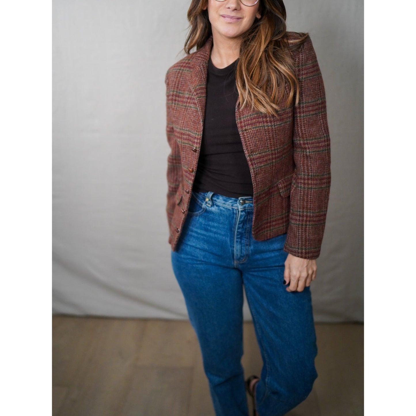 VINTAGE J.G. HOOK SCOTTISH WOOL PLAID BLAZER