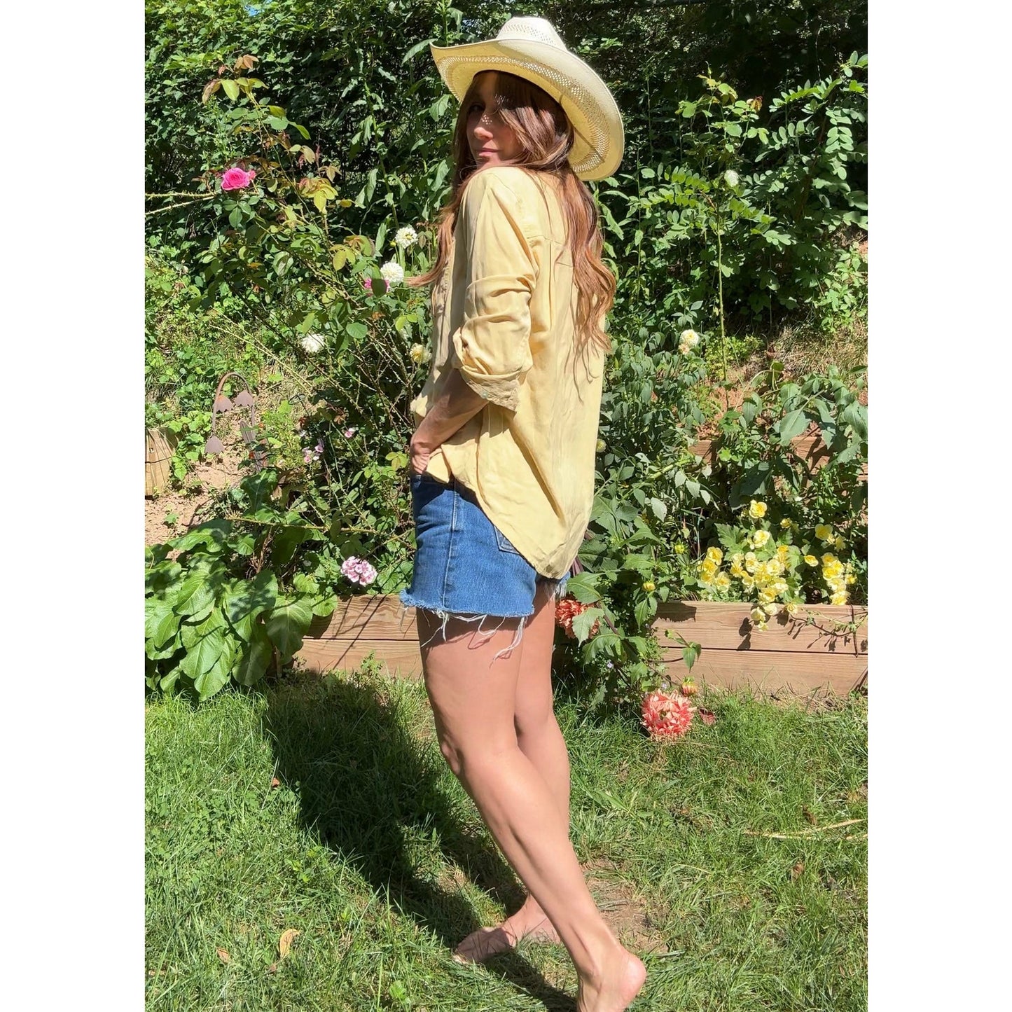 Silk Button-Down Shirt — Butter Yellow / Western Luxe Vintage