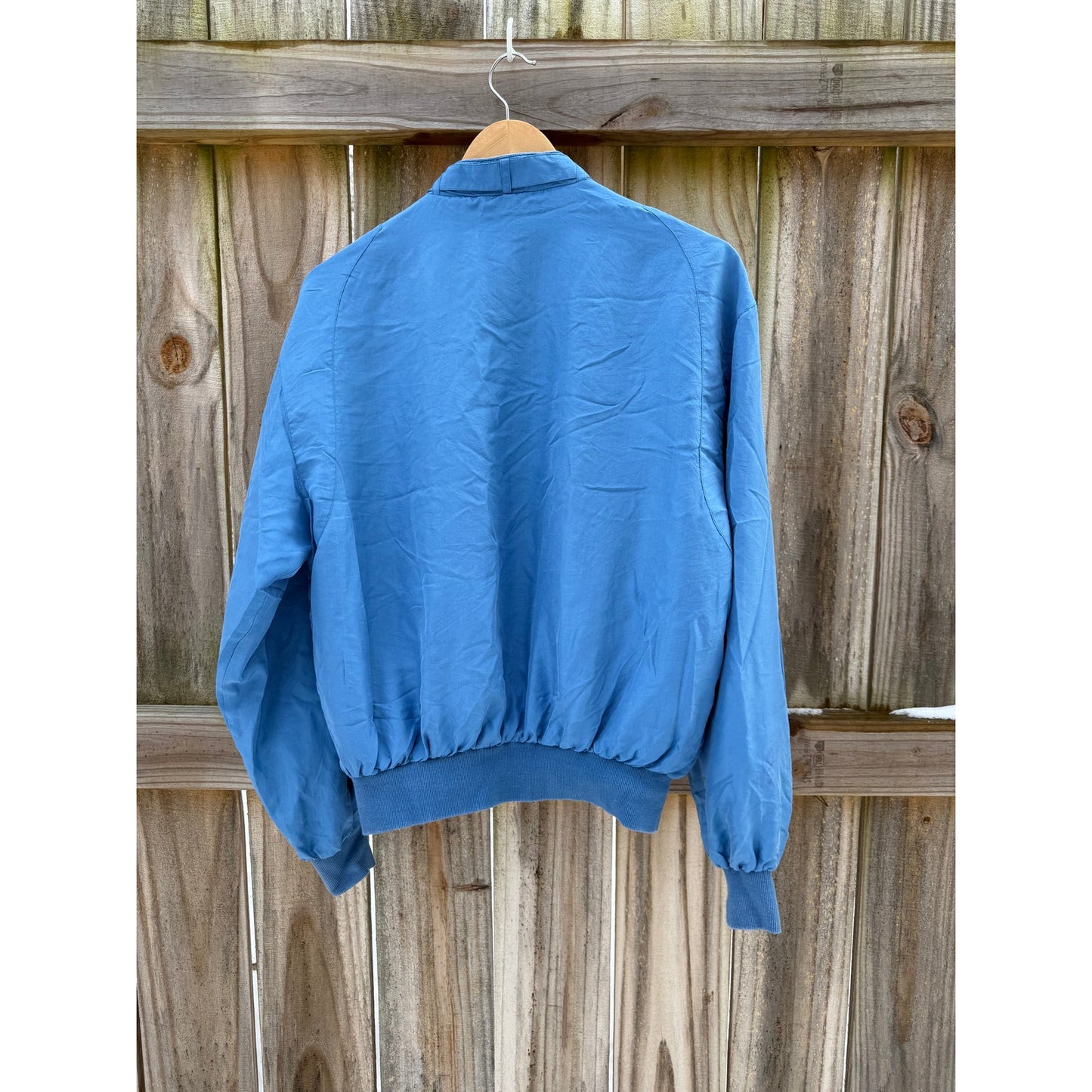 Vintage Silk Bomber Jacket – Electric Blue