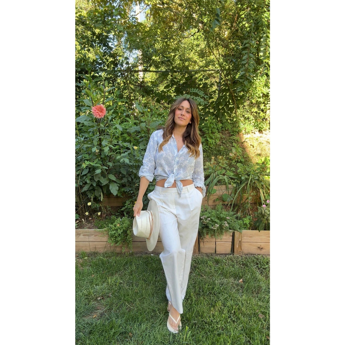 Ivory Linen Pleated Trousers — Sunday Honey Original