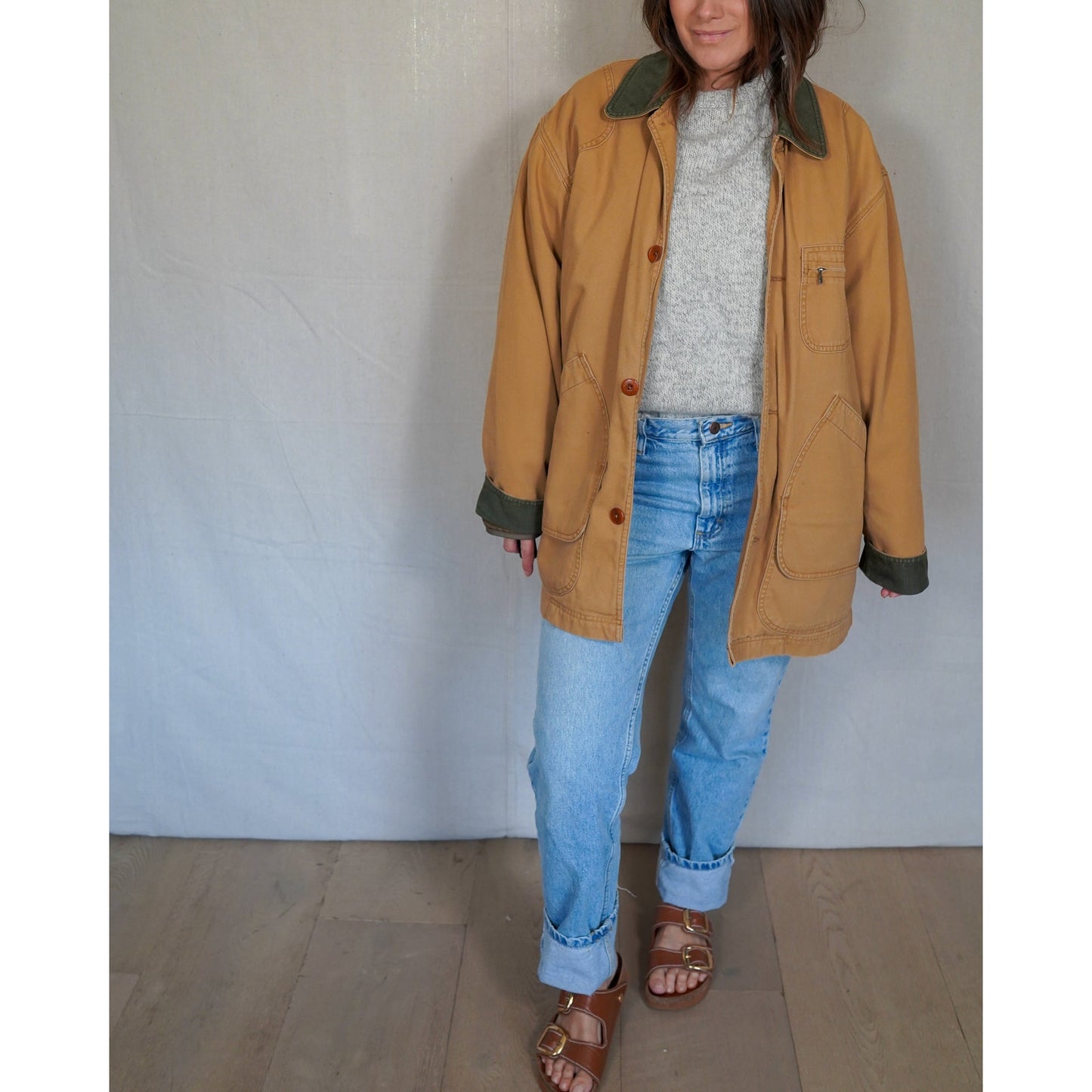 L.L.Bean Barn Coat / Canvas Chore Jacket / Corduroy Collar Workwear Jacket
