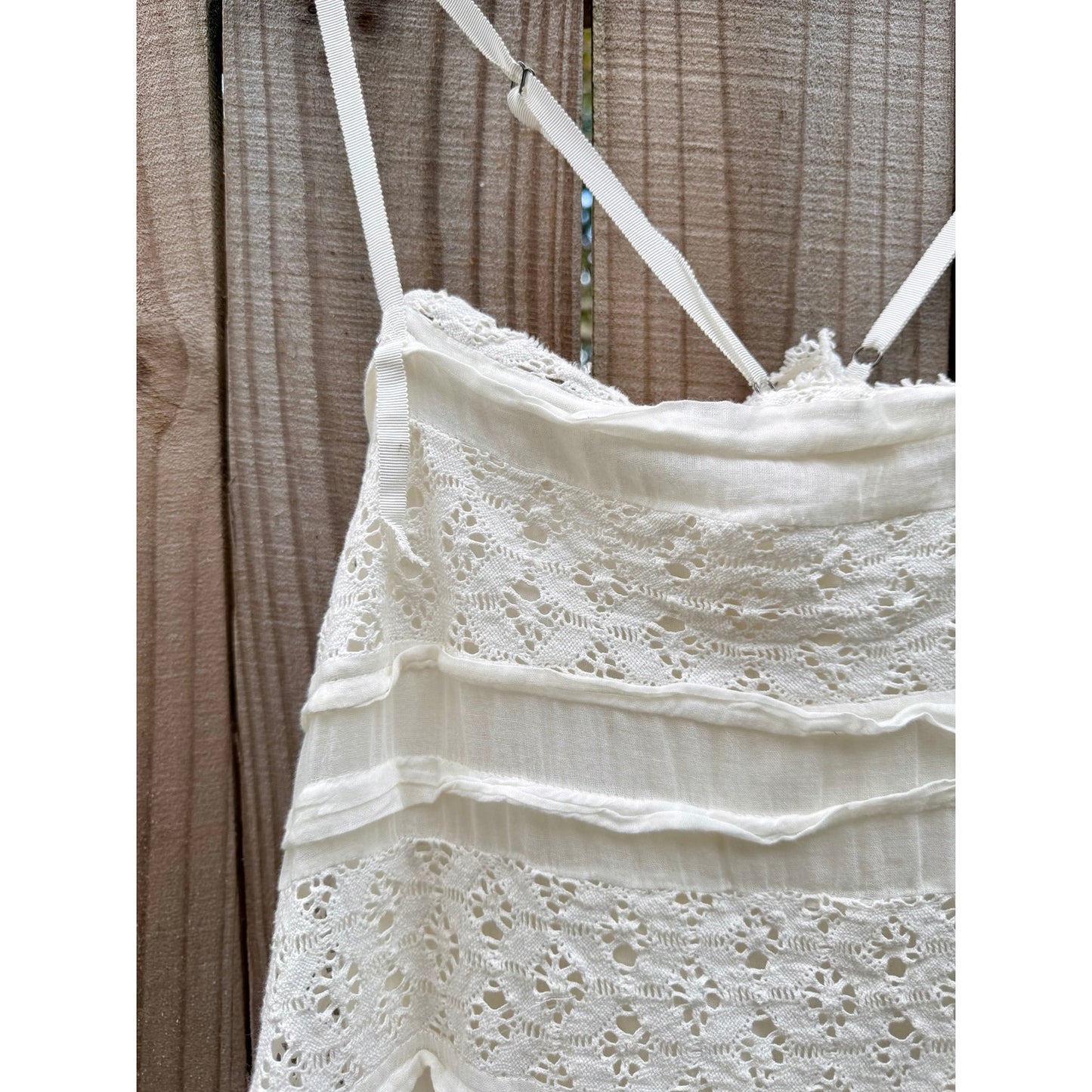 Free People Ivory Lace &amp; Cotton Mini Dress