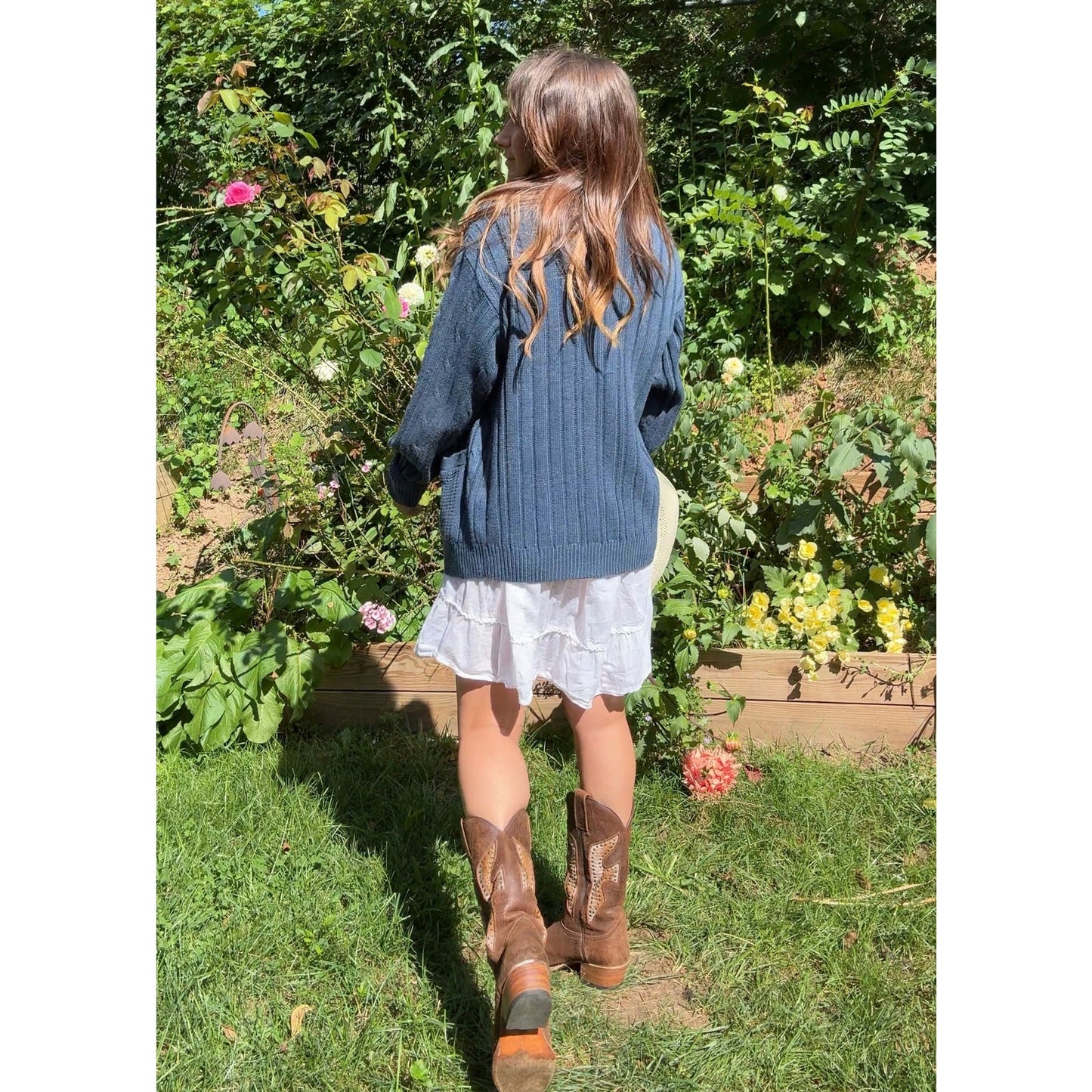 Navy Grandpa Cardigan — 90s / Slouchy Layering Knit