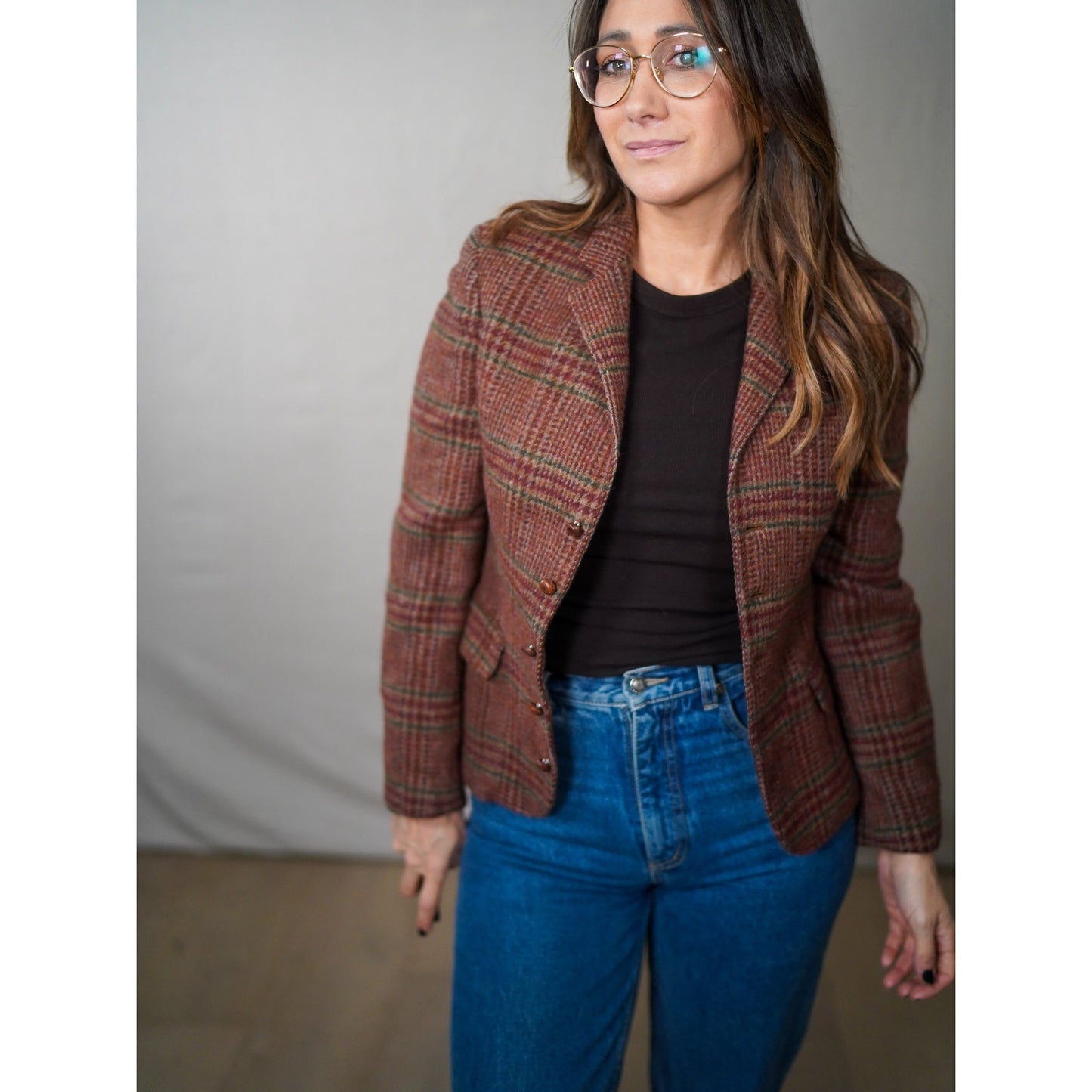 VINTAGE J.G. HOOK SCOTTISH WOOL PLAID BLAZER