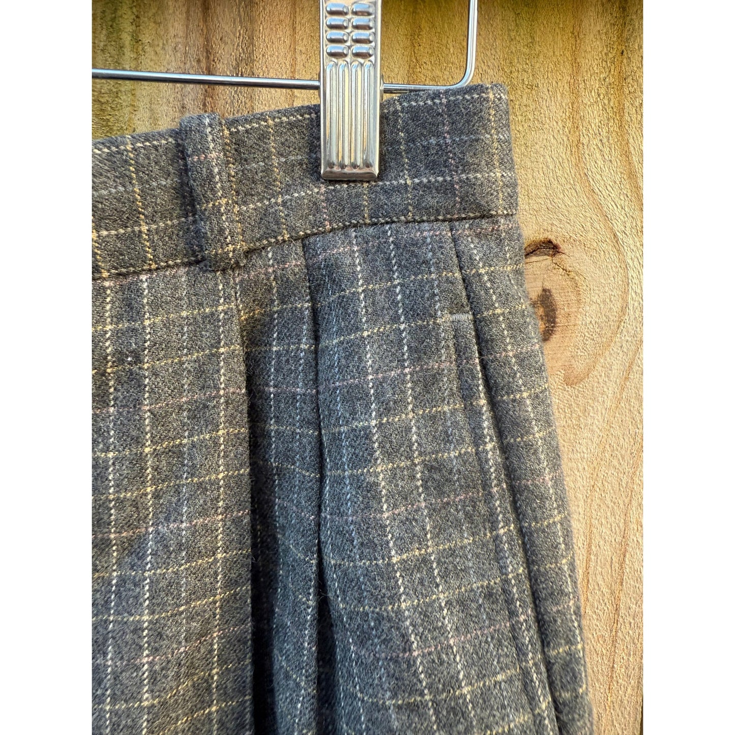 Vintage Gray Wool Plaid Trousers