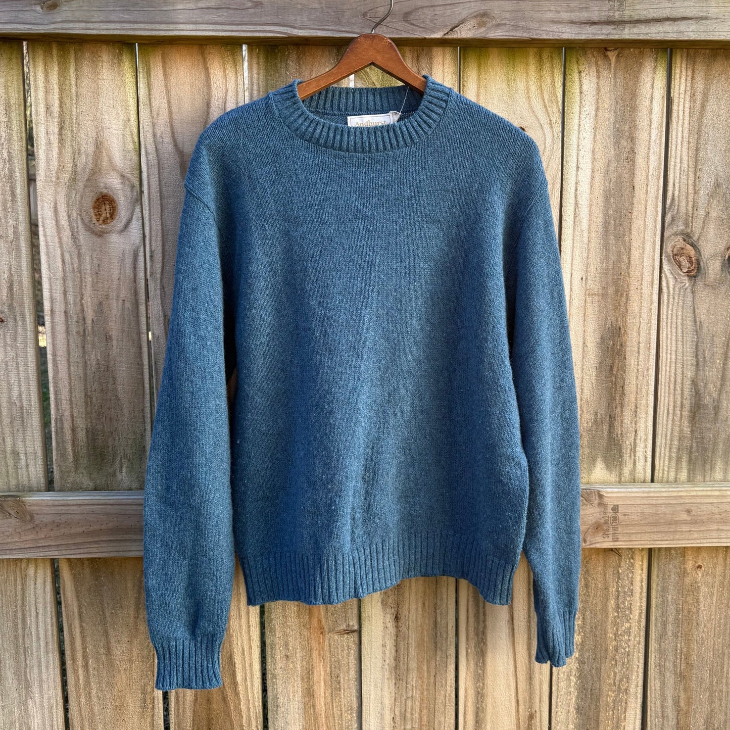 Andhurst Wool Blend Crewneck Sweater – Washed Blue – Size M (approx)