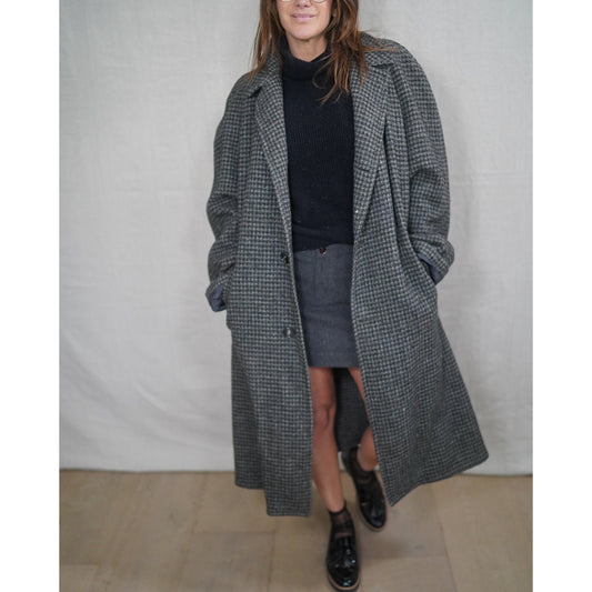 Vintage Harris Tweed Longline Wool Coat