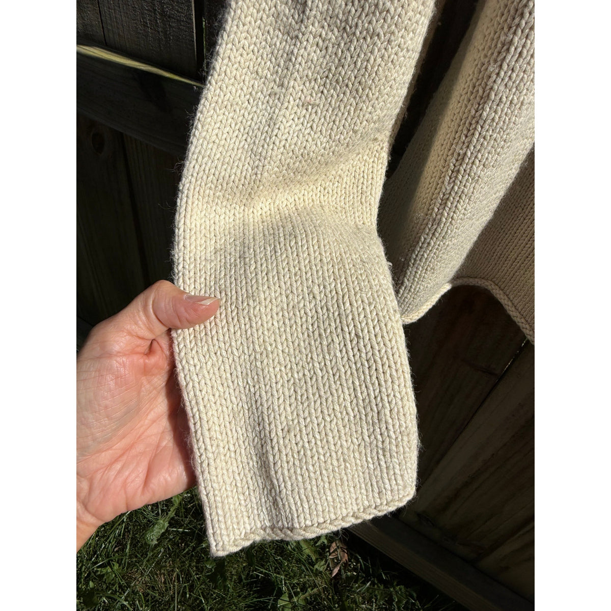 Minimalist Rolled Hem Cream Knit Sweater | Scandinavian Style