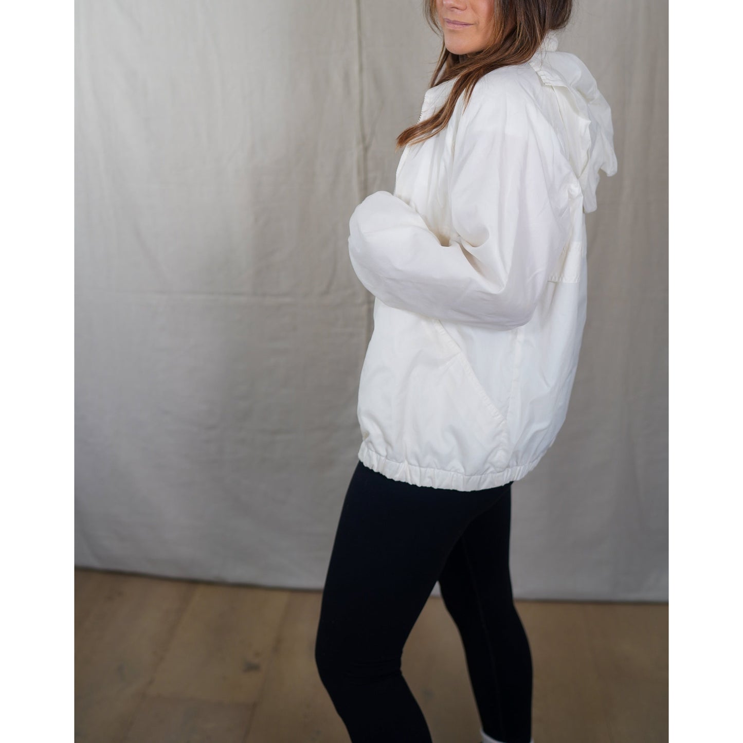 Vintage Sport Shell – Soft Ivory Windbreaker Jacket