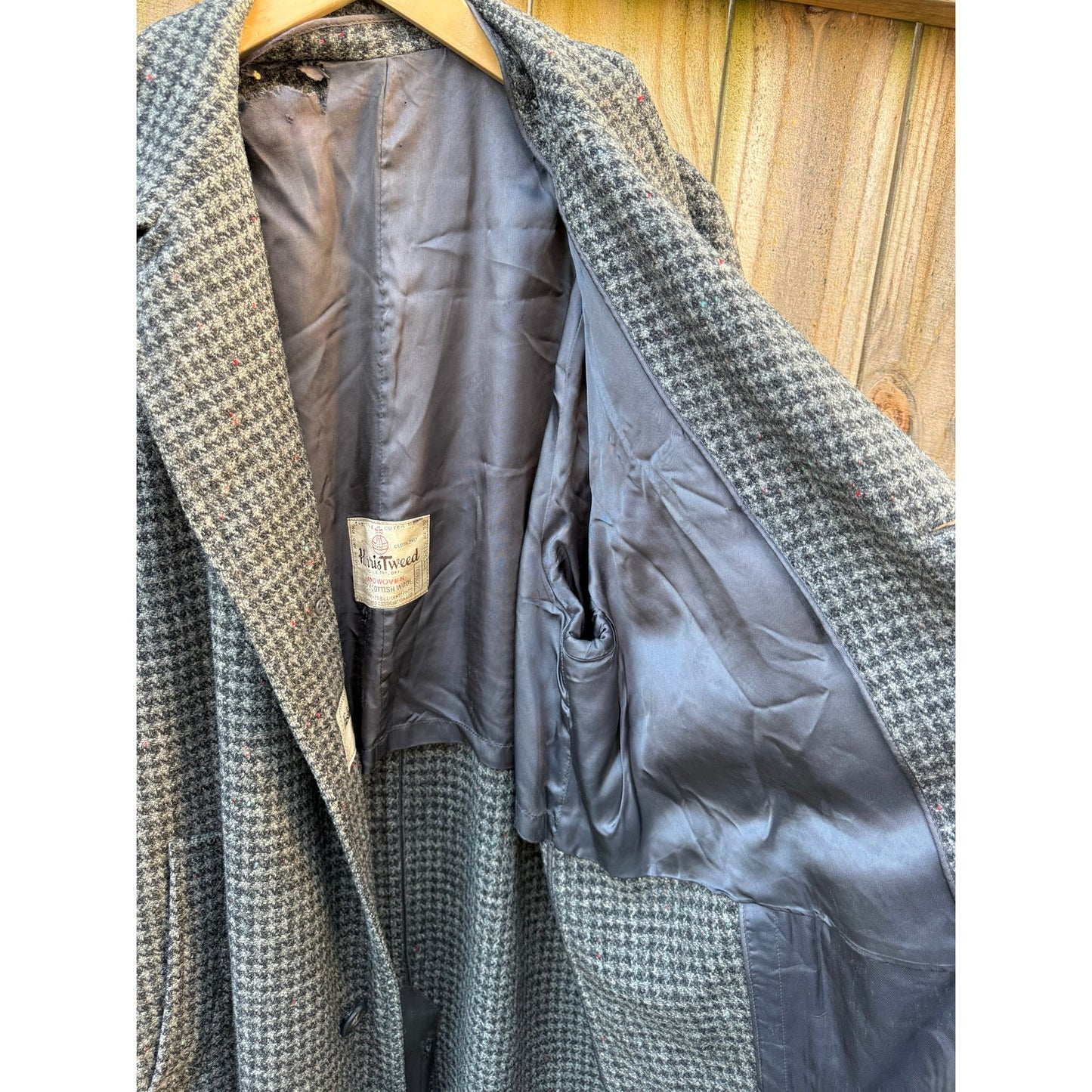Vintage Harris Tweed Longline Wool Coat