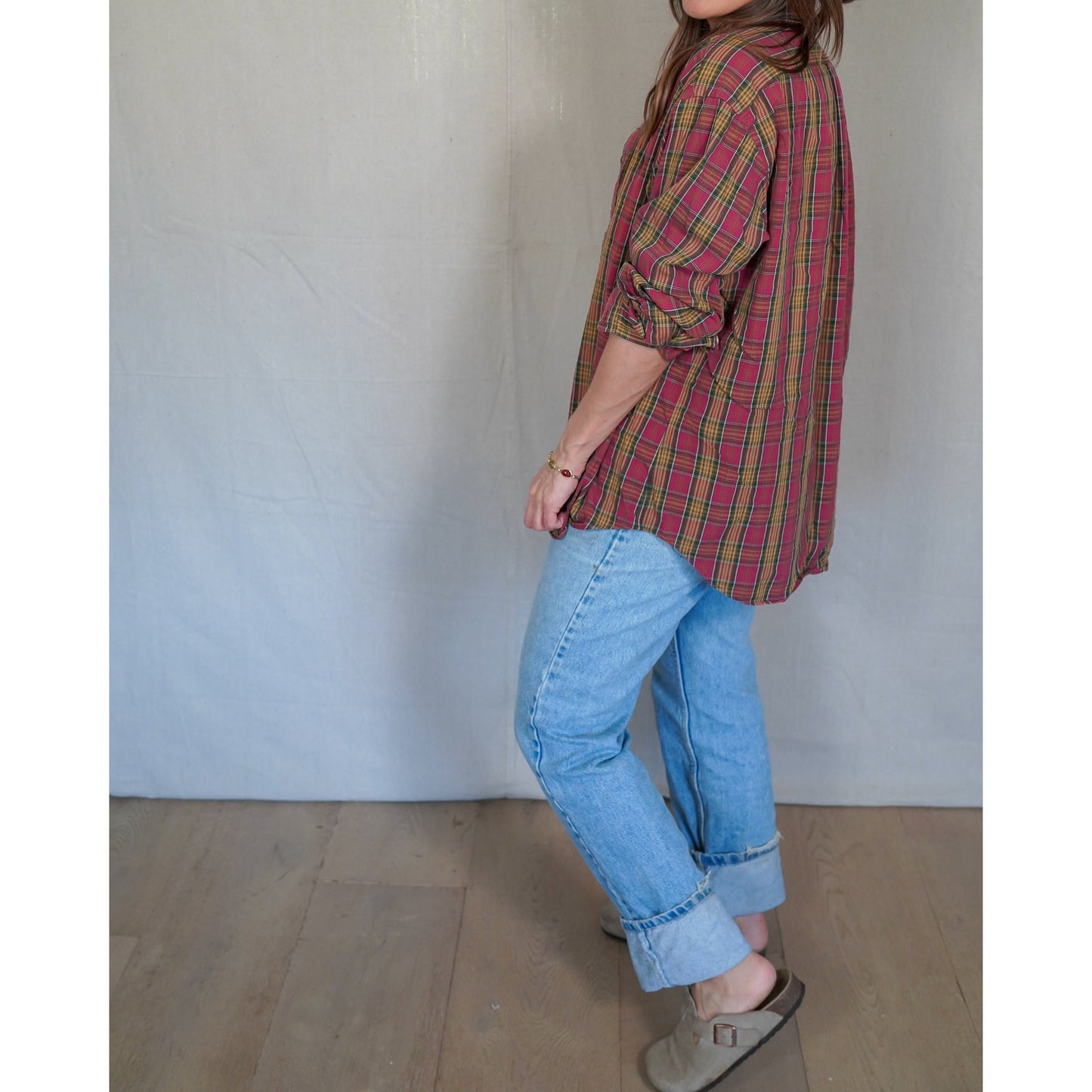 Ralph Lauren Plaid Button Down Shirt / Classic Fit / Red Green Tartan / Vintage Prep