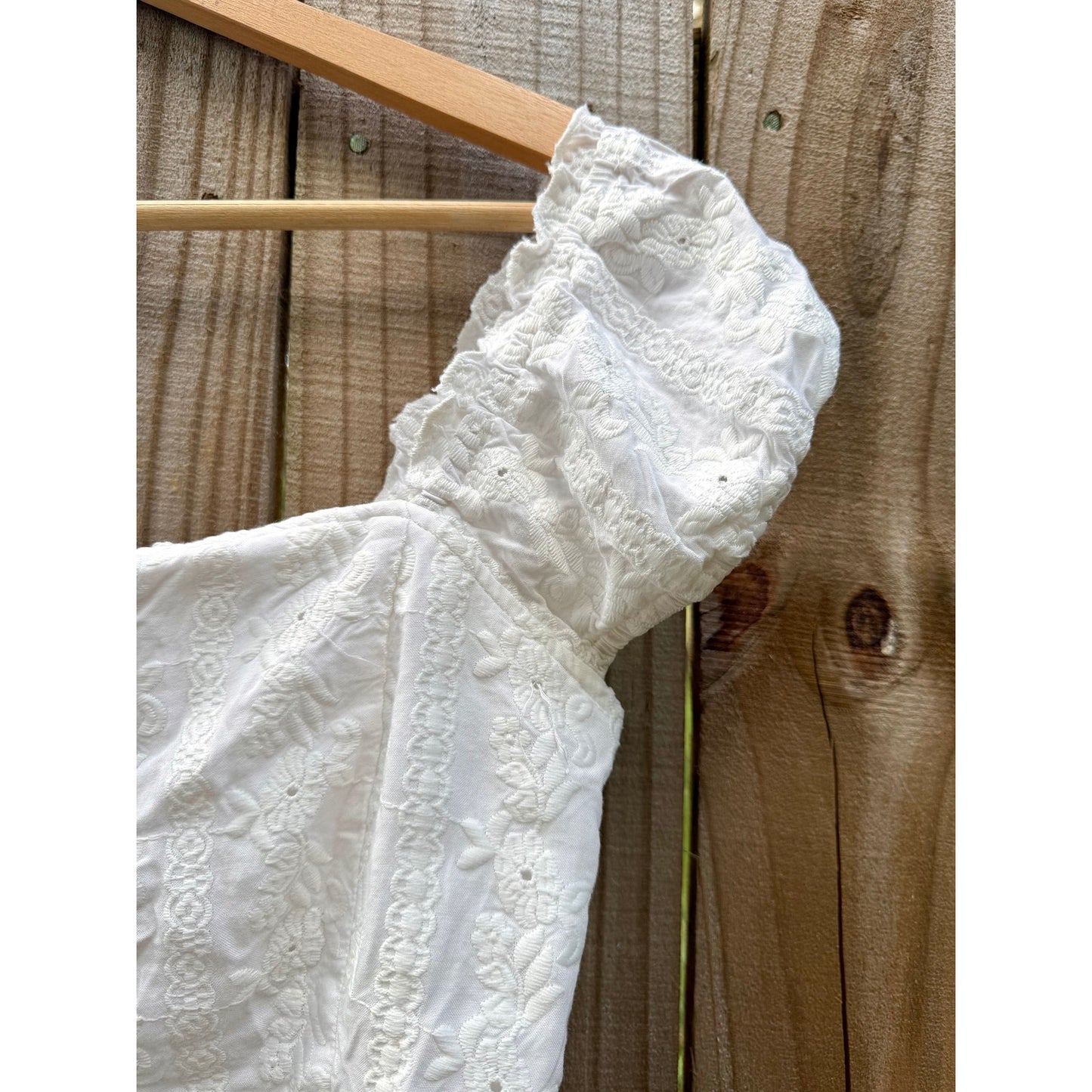 Saltwater Luxe Embroidered Puff-Sleeve Top